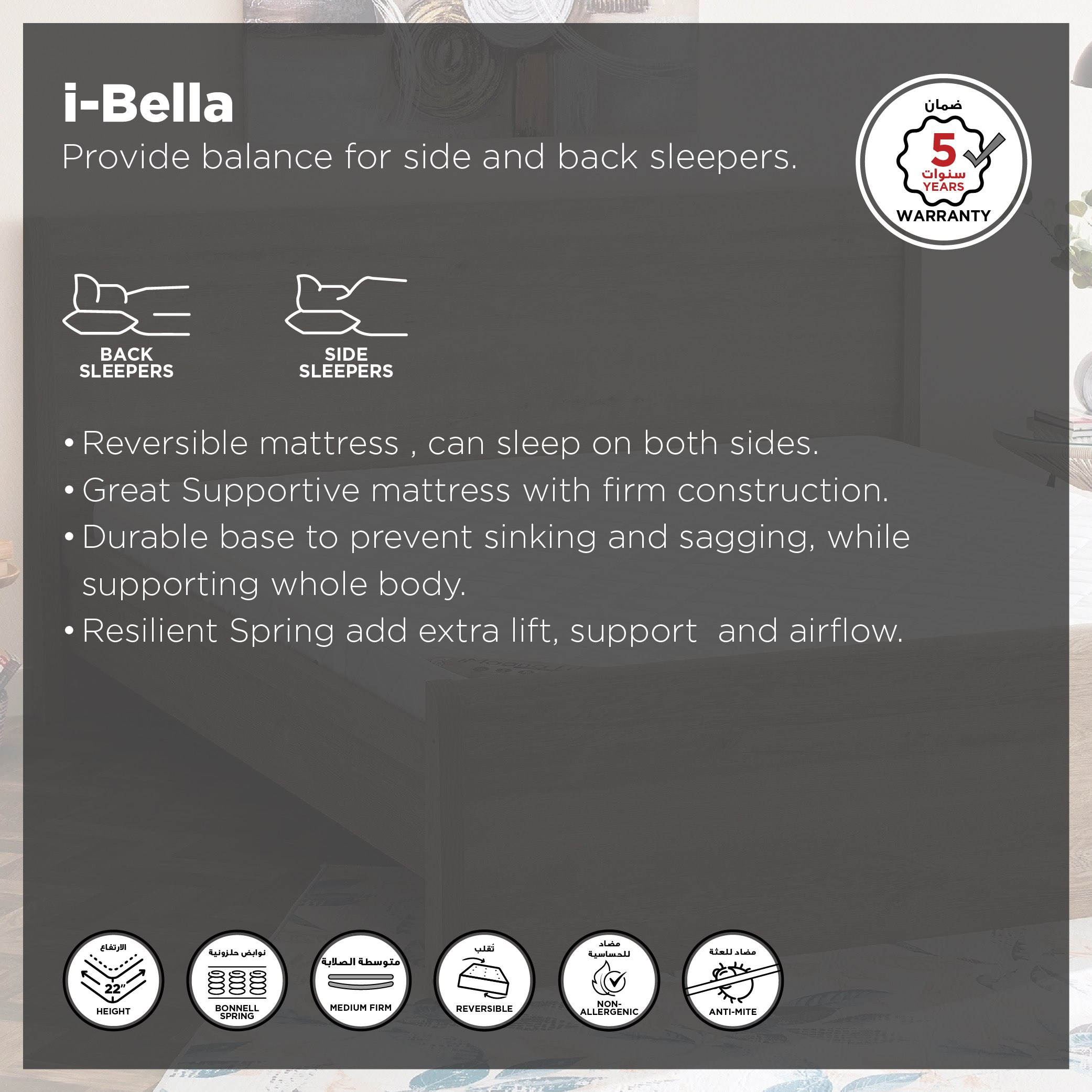 iBella Single Foam Bonnell Spring Mattress - 90x200x23 cm-hbxfurniture-bedroom-mattresses-single-image-4