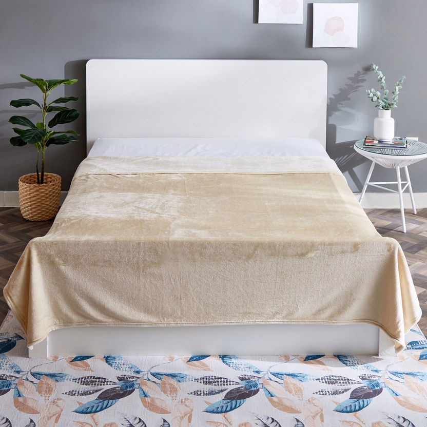 Nova Solid Queen Flannel Blanket - 200x220 cm-Blankets-image-1