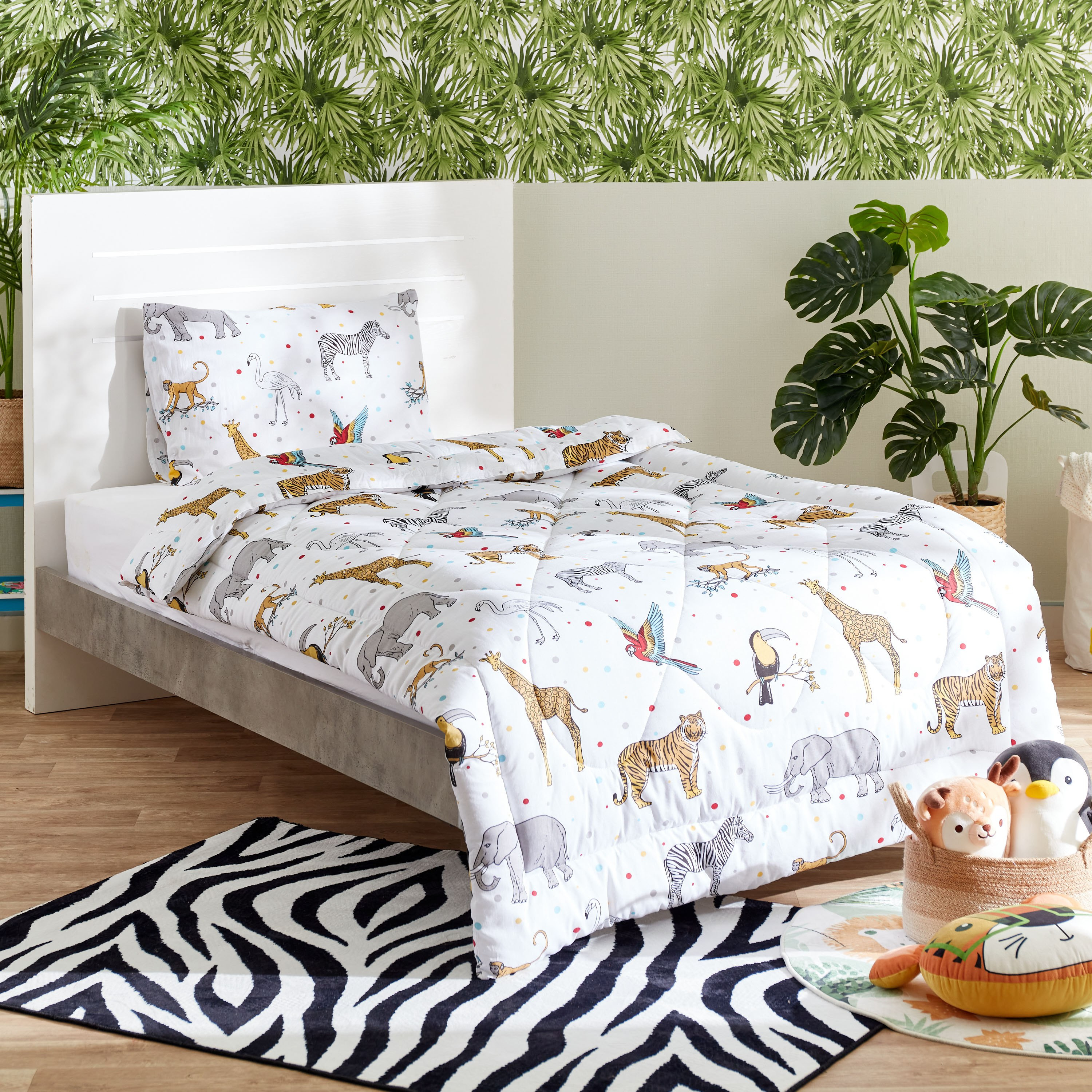طقم لحاف قطن فردي سادة قطعتين من رون - 135x220 سم-hbxhomeware-hbxkidsandyouth-image-2
