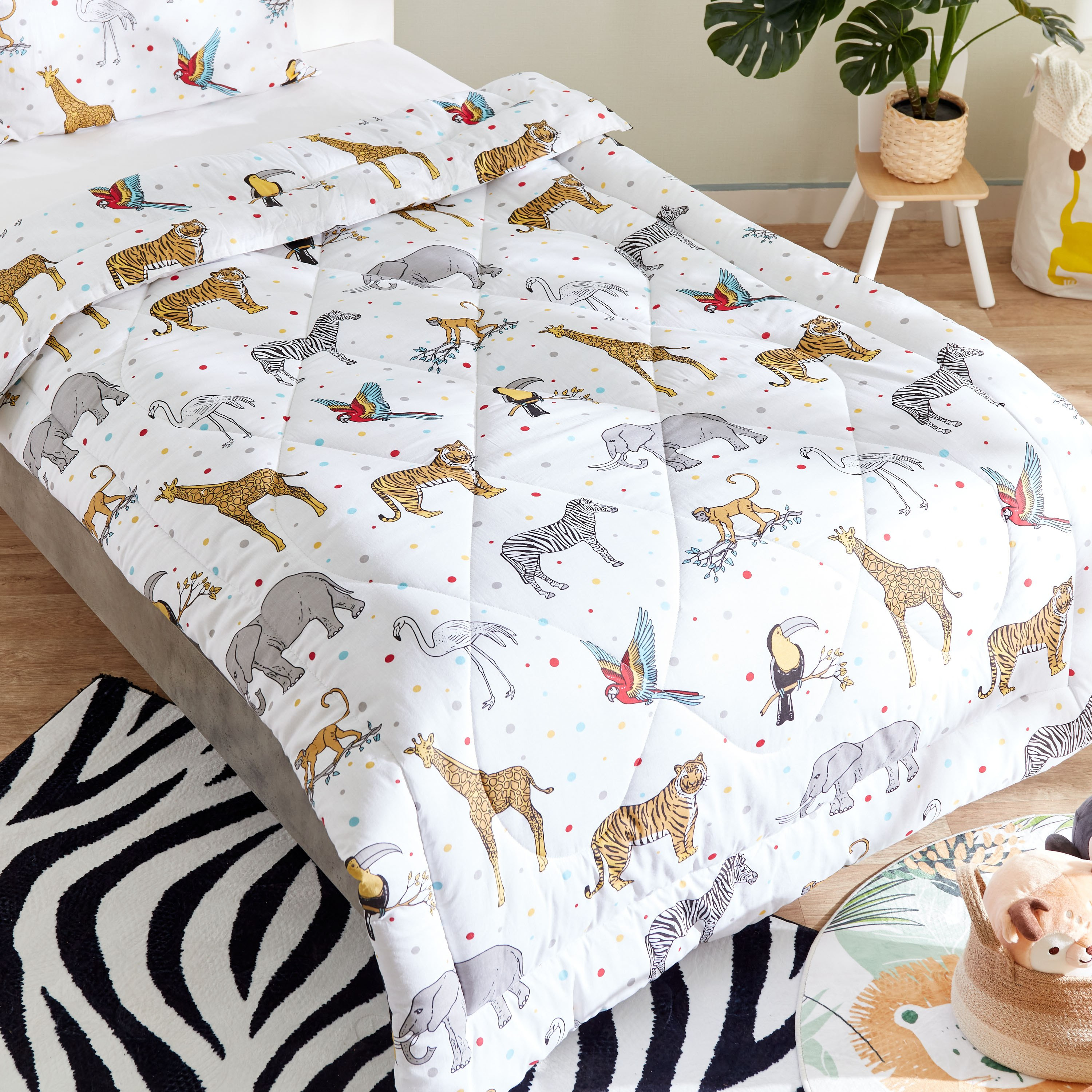 طقم لحاف قطن فردي سادة قطعتين من رون - 135x220 سم-hbxhomeware-hbxkidsandyouth-image-3