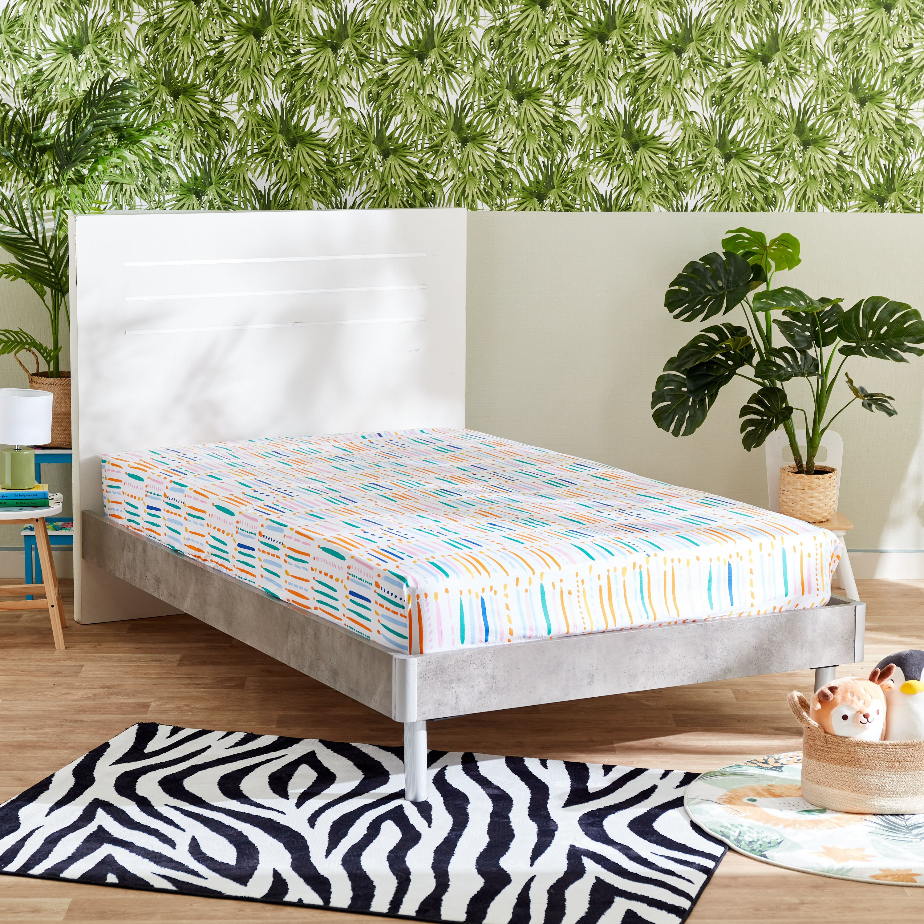 شرشف مطاطي قطن مزدوج من رون - 120x200+25 سم-hbxhomeware-hbxkidsandyouth-image-1