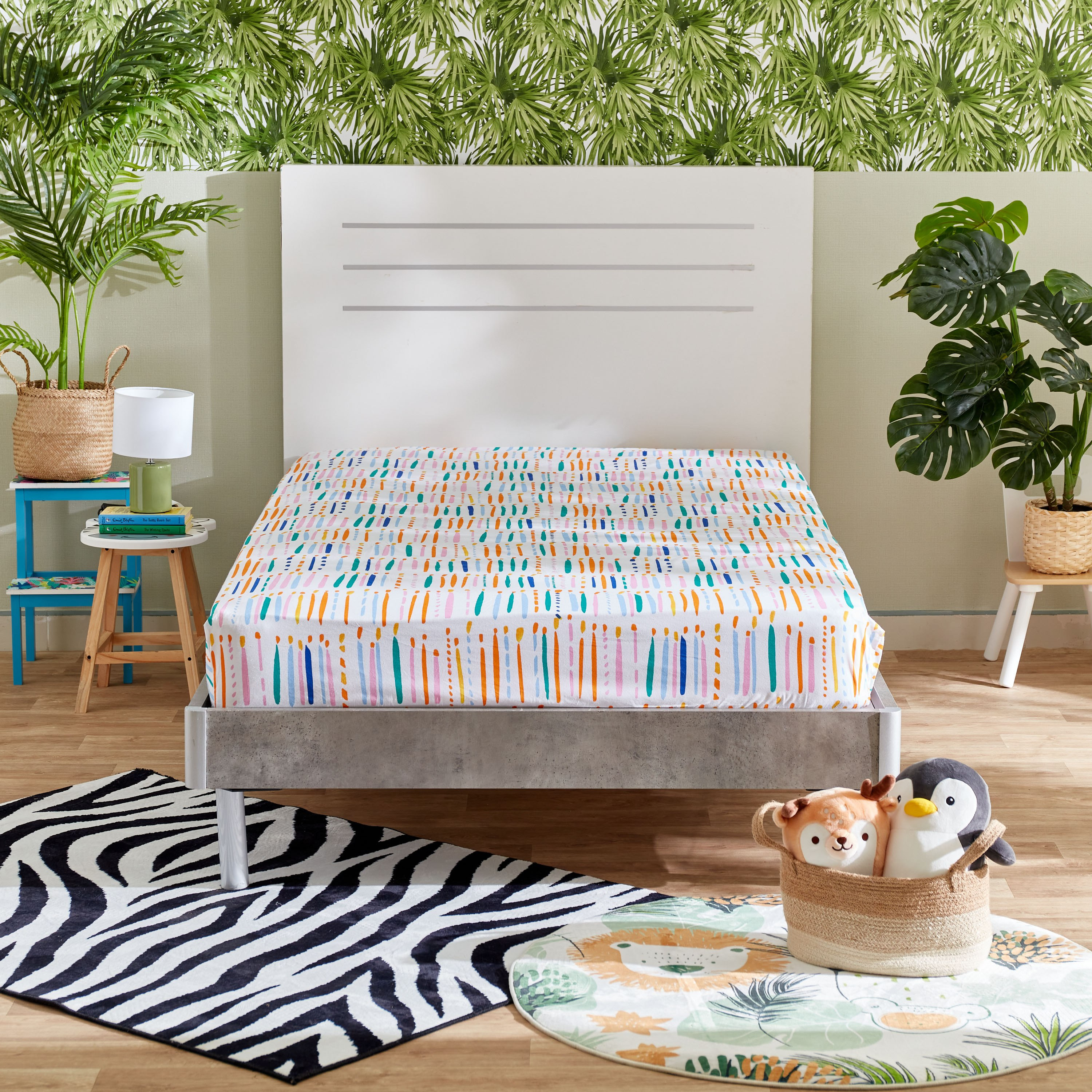 شرشف مطاطي قطن مزدوج من رون - 120x200+25 سم-hbxhomeware-hbxkidsandyouth-image-2