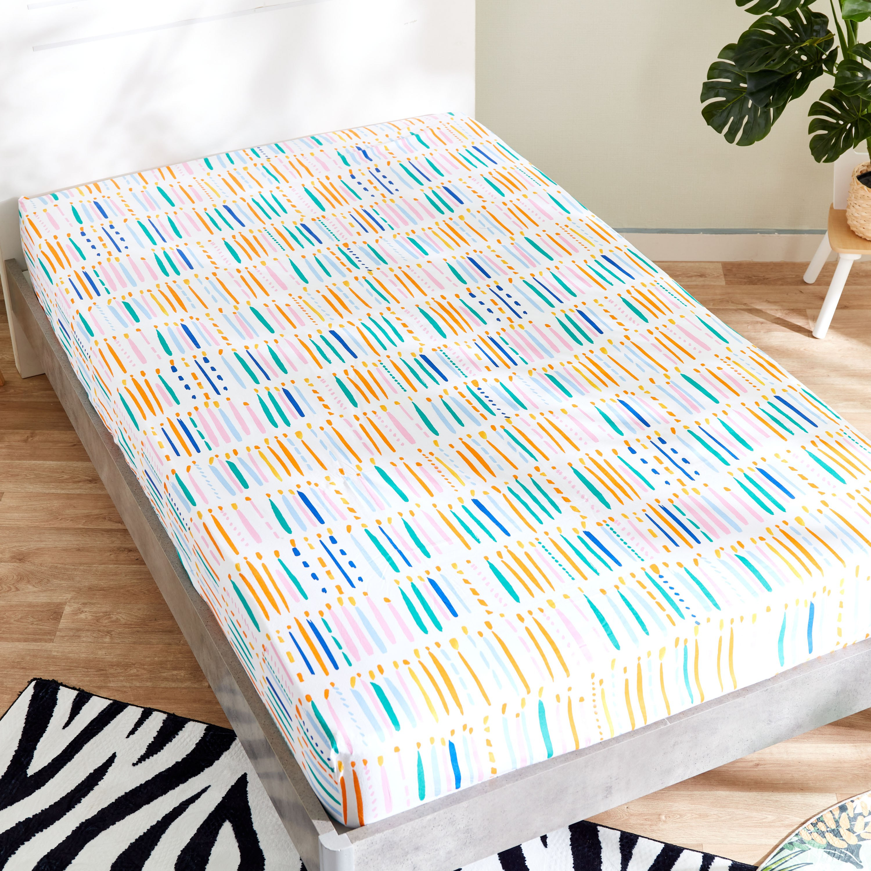 شرشف مطاطي قطن مزدوج من رون - 120x200+25 سم-hbxhomeware-hbxkidsandyouth-image-3