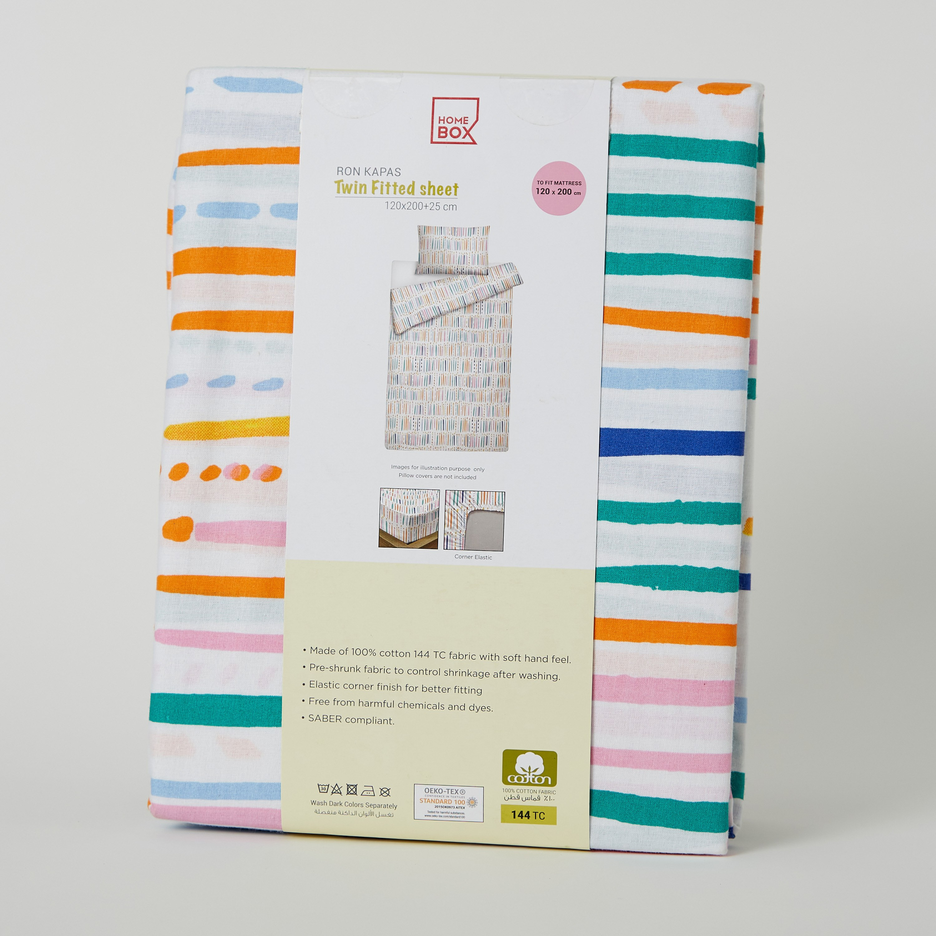 شرشف مطاطي قطن مزدوج من رون - 120x200+25 سم-hbxhomeware-hbxkidsandyouth-image-9