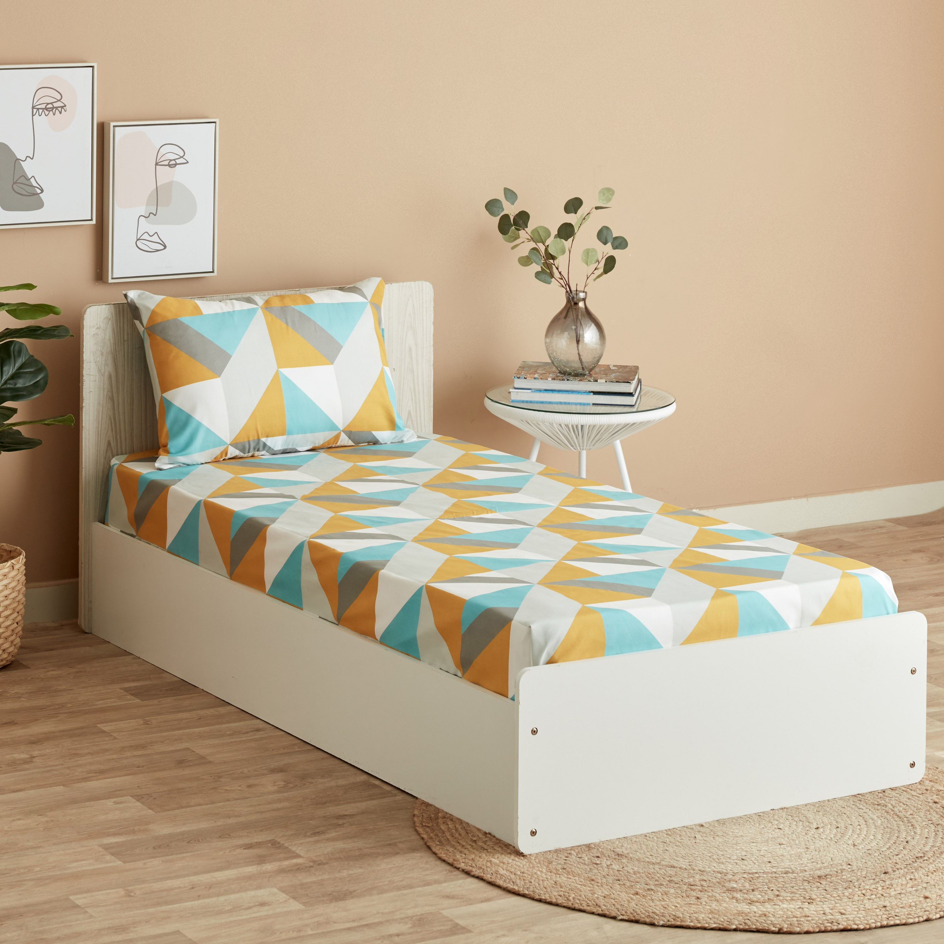 طقم شرشف مسطح فردي قطعتين من ماتريكس - 140x240 سم-hbxhomeware-hbxbedroom-image-1