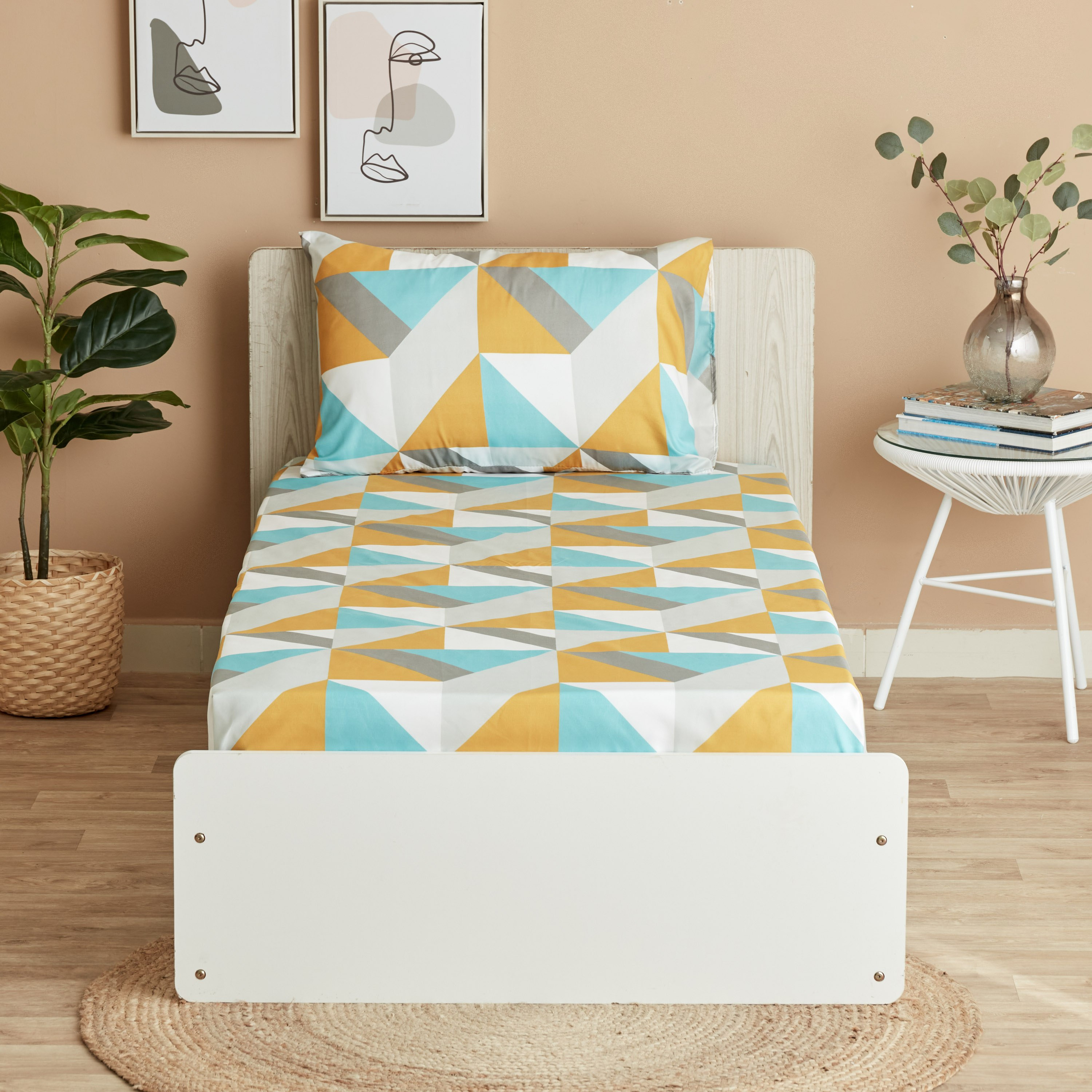 طقم شرشف مسطح فردي قطعتين من ماتريكس - 140x240 سم-hbxhomeware-hbxbedroom-image-2