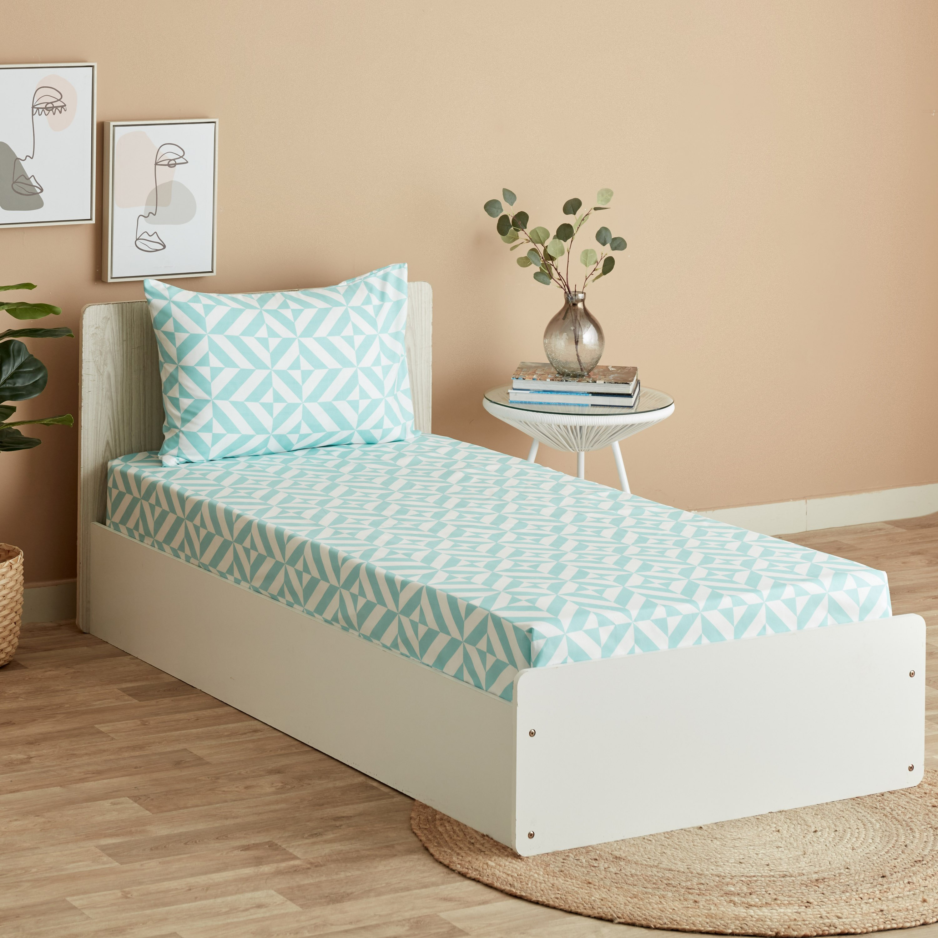 طقم شرشف مسطح فردي قطعتين من ماتريكس - 140x240 سم-hbxhomeware-hbxbedroom-image-1