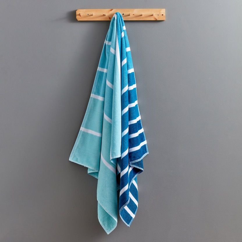 Vivid Stripes Cotton Beach Towel - 86x160 cm-Bathroom Textiles-image-0