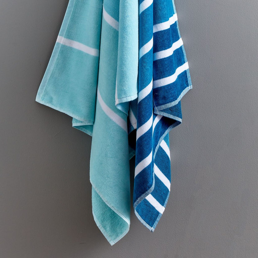 Vivid Stripes Cotton Beach Towel - 86x160 cm-Bathroom Textiles-image-1