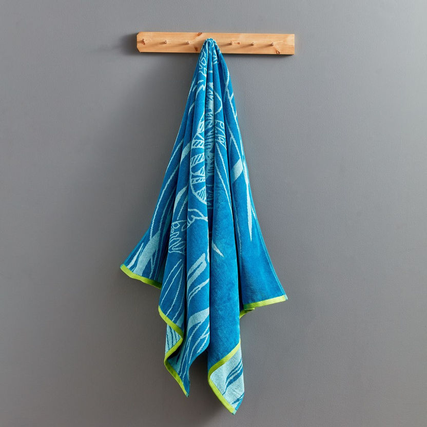 Vivid Turtle Cotton Beach Towel - 86x160 cm-Bathroom Textiles-image-0