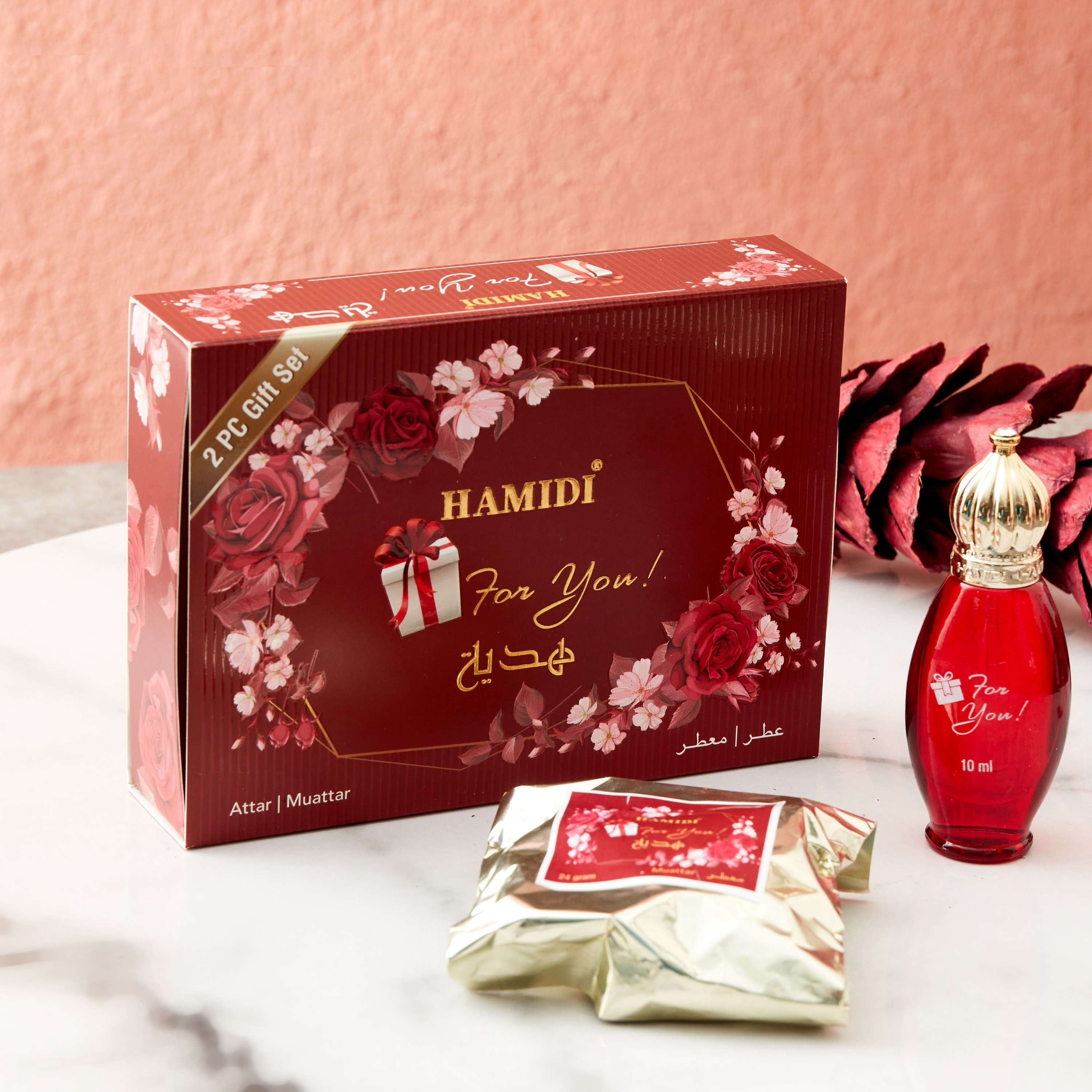 طقم إهداء عطر 10 مل ومعطّر 24 جرام فور يو من كالا حامدي-hbxdecorandfurnishings-homefragrance-roomfreshnersandaromamist-image-2