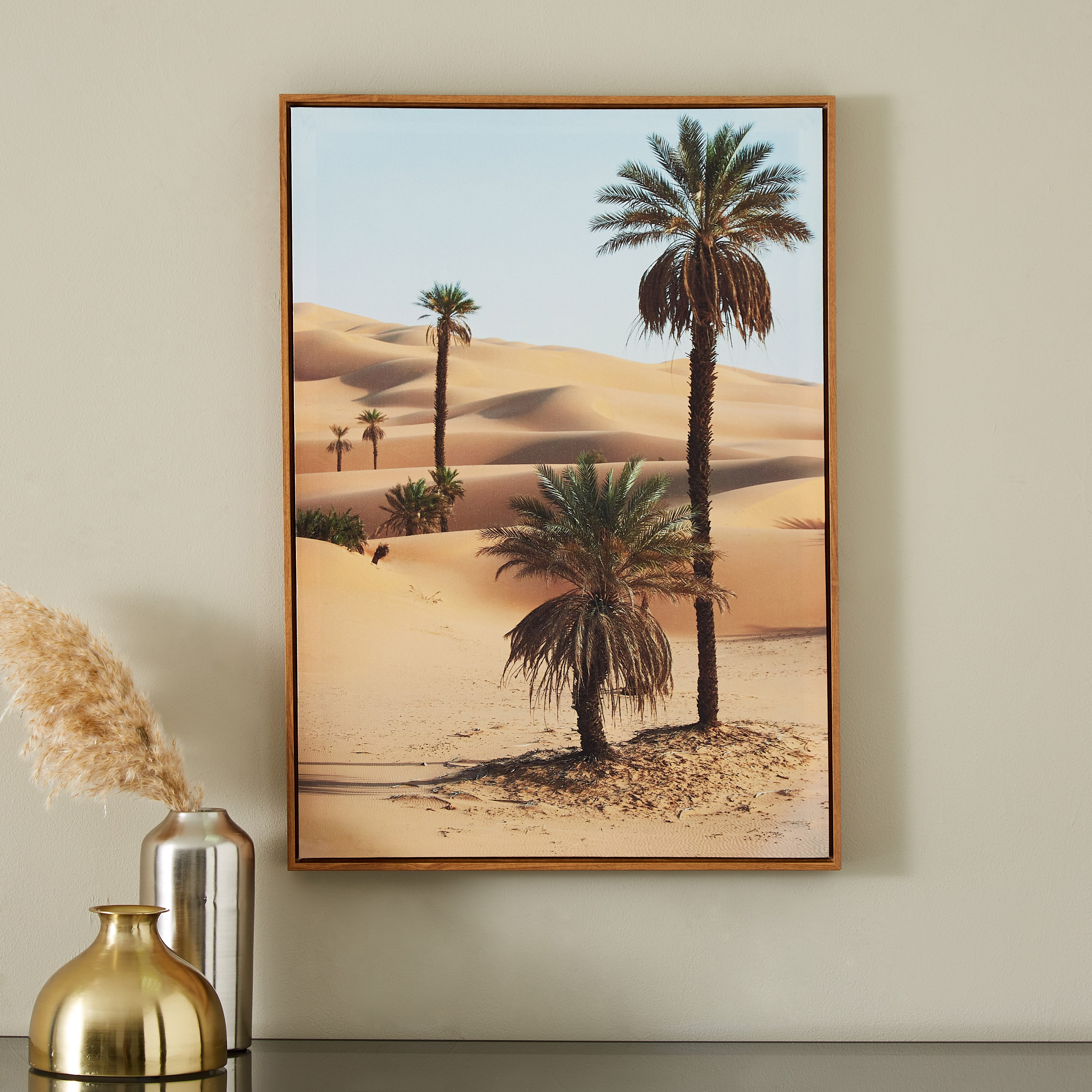 زينة حائط كانفاس مؤطرة بطبعات نخلة من جالا - 50x70x2.8 سم-hbxhomeware-hbxdecorandfurnishings-image-1