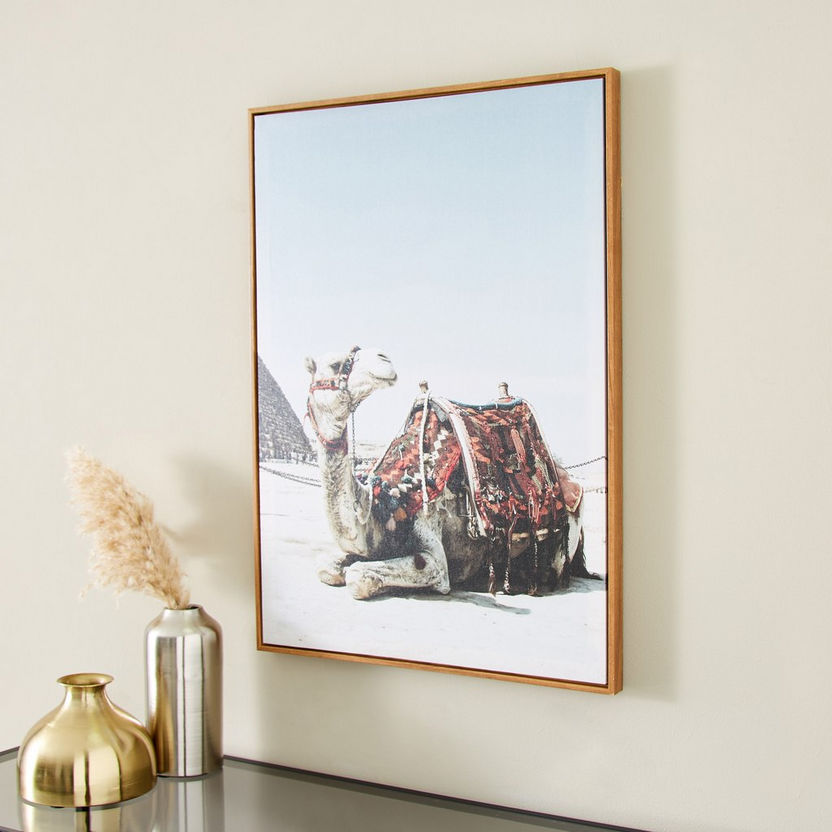 Gala Sitting Camel Framed Canvas - 50x70x2.8 cm-Framed Pictures-image-1