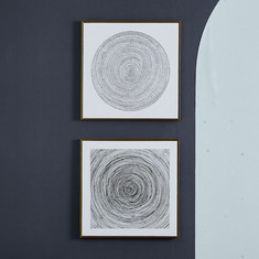 Gala Circular 2-Piece Framed Canvas Wall Art Set - 60x60x2.8 cms