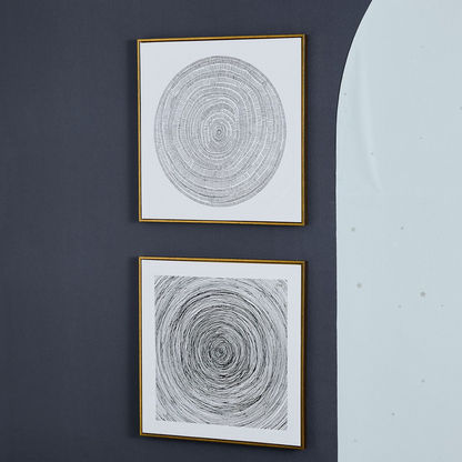 Gala Circular 2-Piece Framed Canvas Wall Art Set - 60x60x2.8 cm