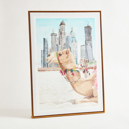 Gala Camel Framed Canvas - 50x3x70 cms