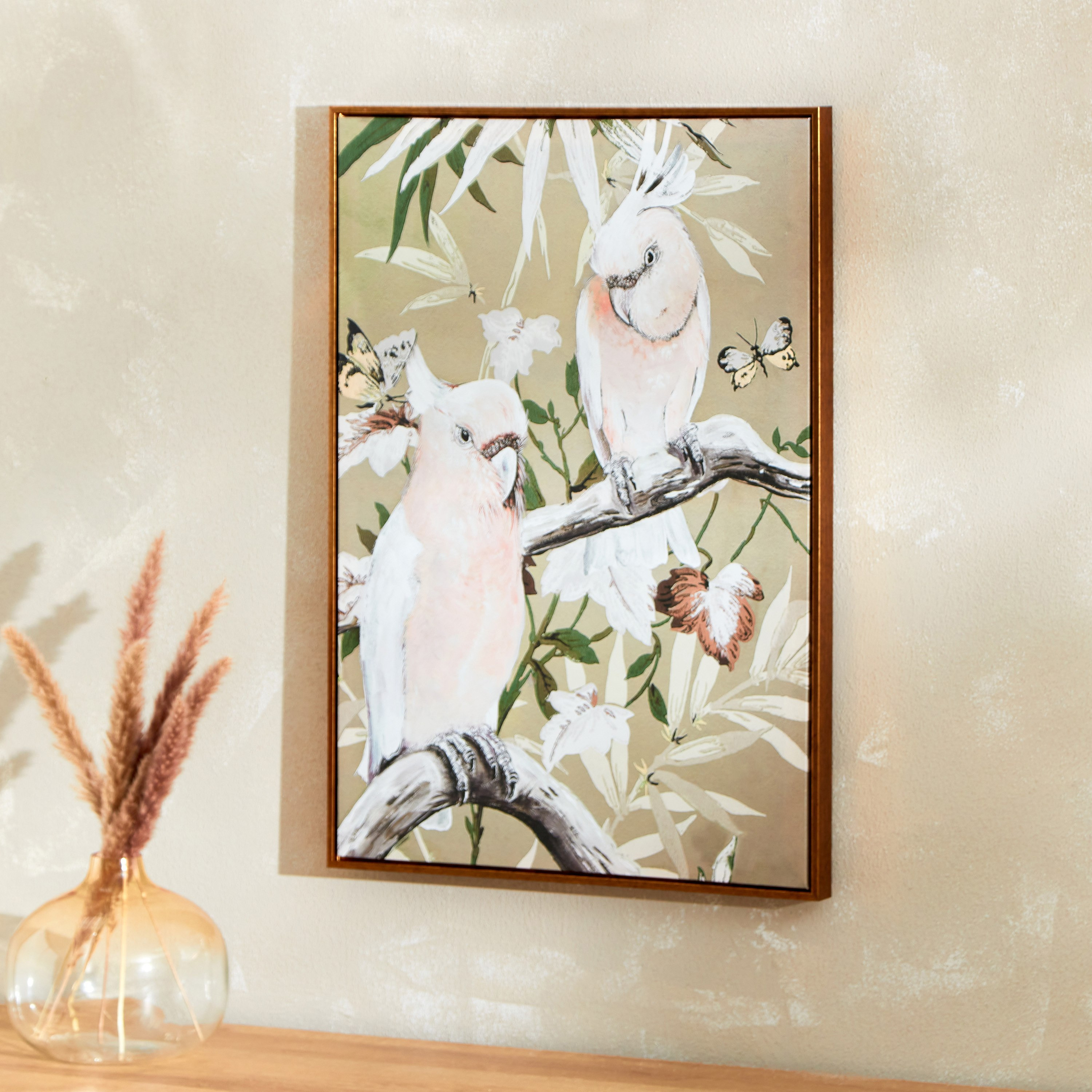 لوحة كانفاس مؤطرة بتصميم طيور الكاكاتوا من جالا - 50x3x70 سم-hbxhomeware-hbxdecorandfurnishings-image-2