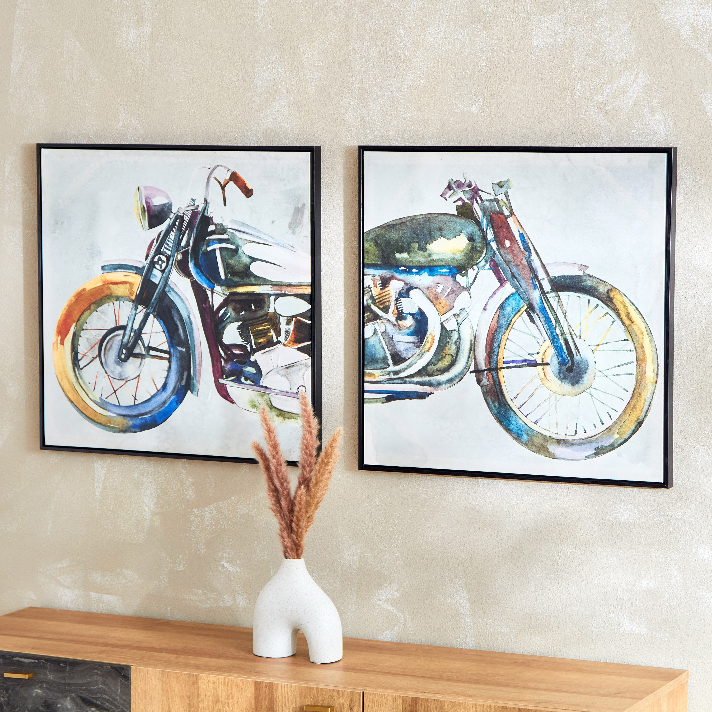 Gala 2-Piece Bike Framed Canvas Set - 60x3x60 cm-hbxhomeware-hbxdecorandfurnishings-image-2