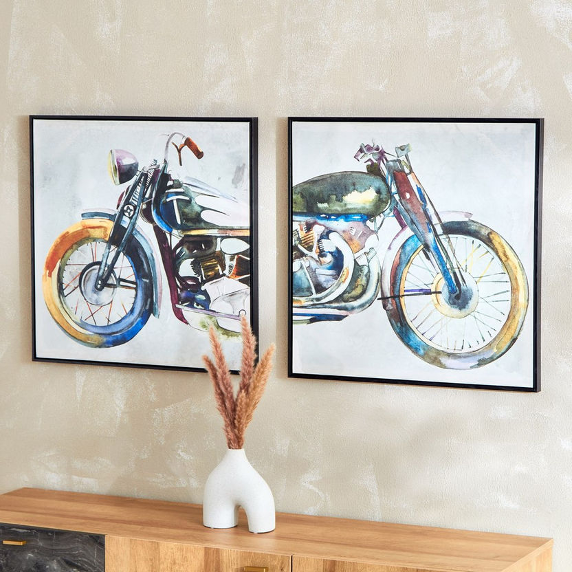 Gala 2-Piece Bike Framed Canvas Set - 60x3x60 cm-Framed Pictures-image-1