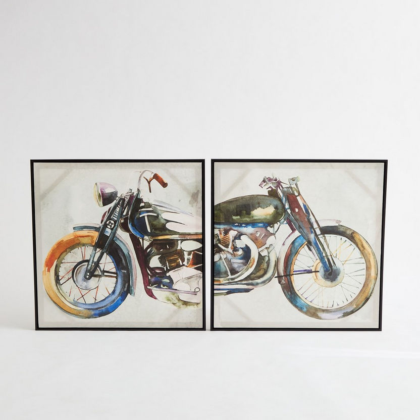 Gala 2-Piece Bike Framed Canvas Set - 60x3x60 cm-Framed Pictures-image-4