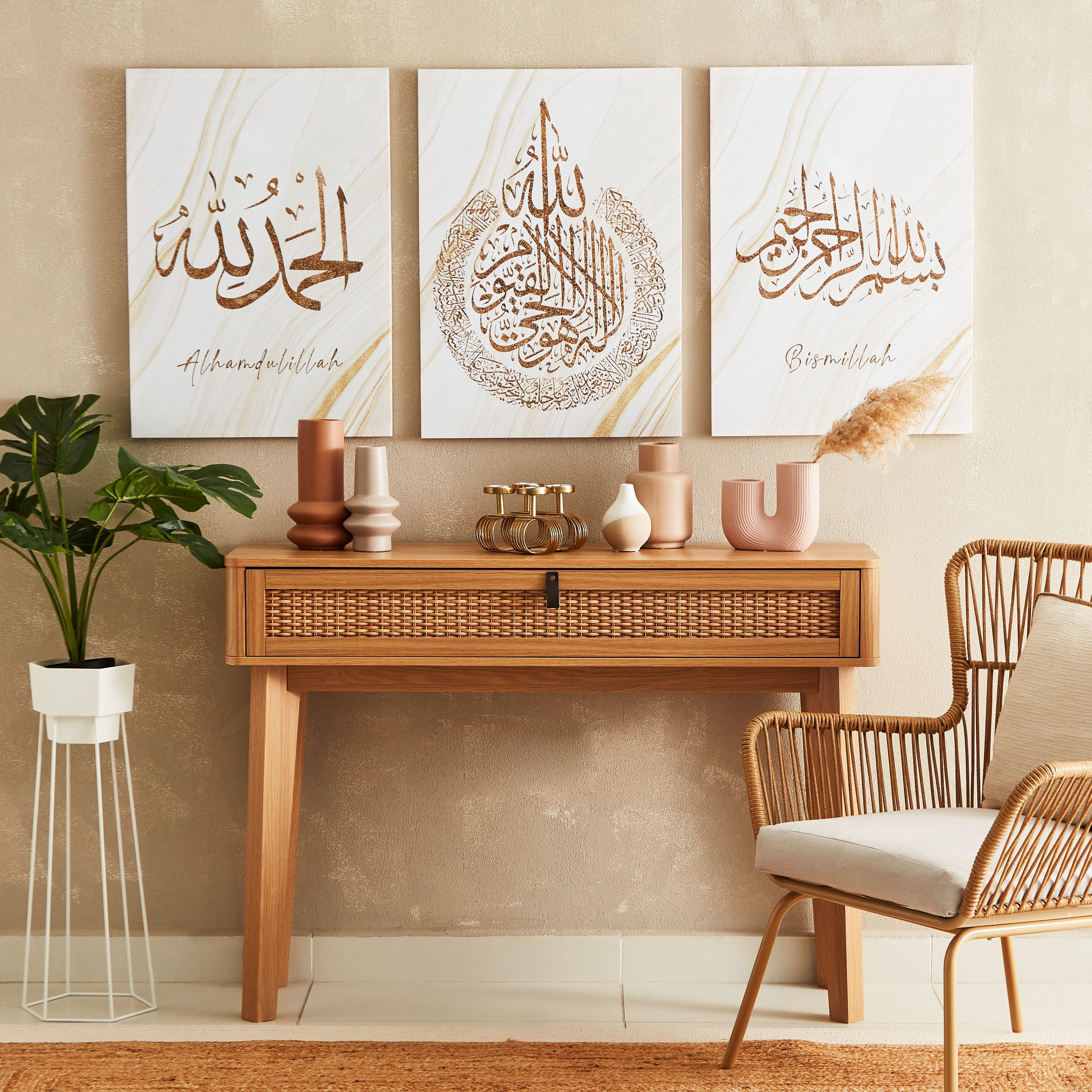 زينة حائط كانفاس بطبعات كاليجرافي 3 قطع من جالا - 50x3x70 سم-hbxhomeware-hbxdecorandfurnishings-image-5