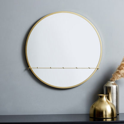 Aurous Mirror with Hooks - 50x5x50 cms