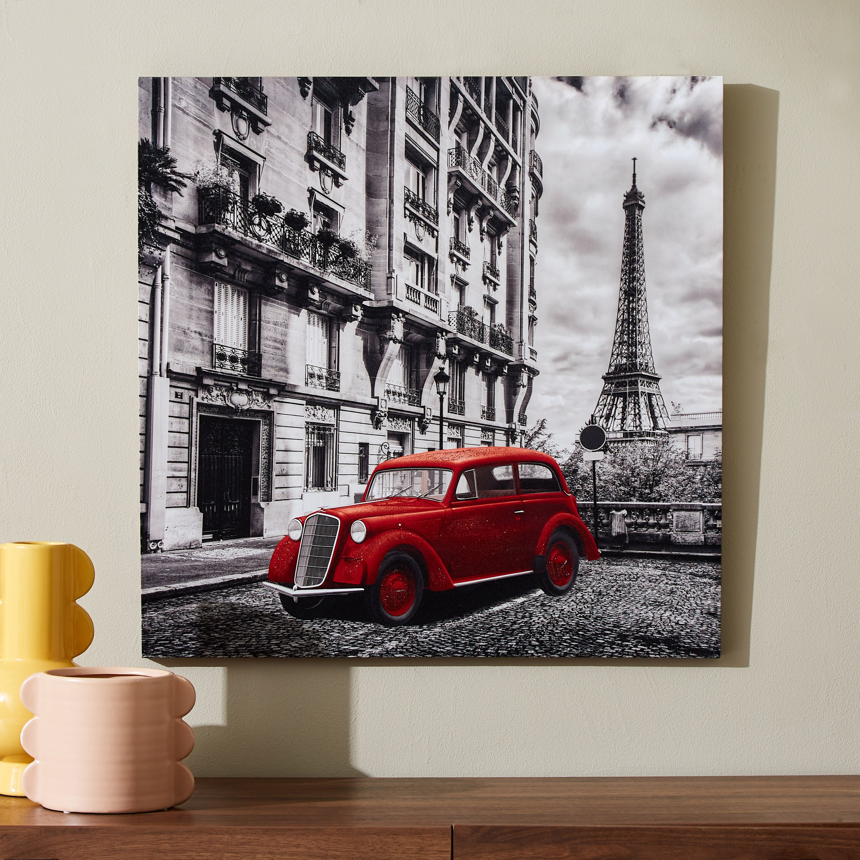 لوحة كانفاس بطبعات معتقة وجليتر من زيست - 60x60 سم-hbxhomeware-hbxdecorandfurnishings-image-1