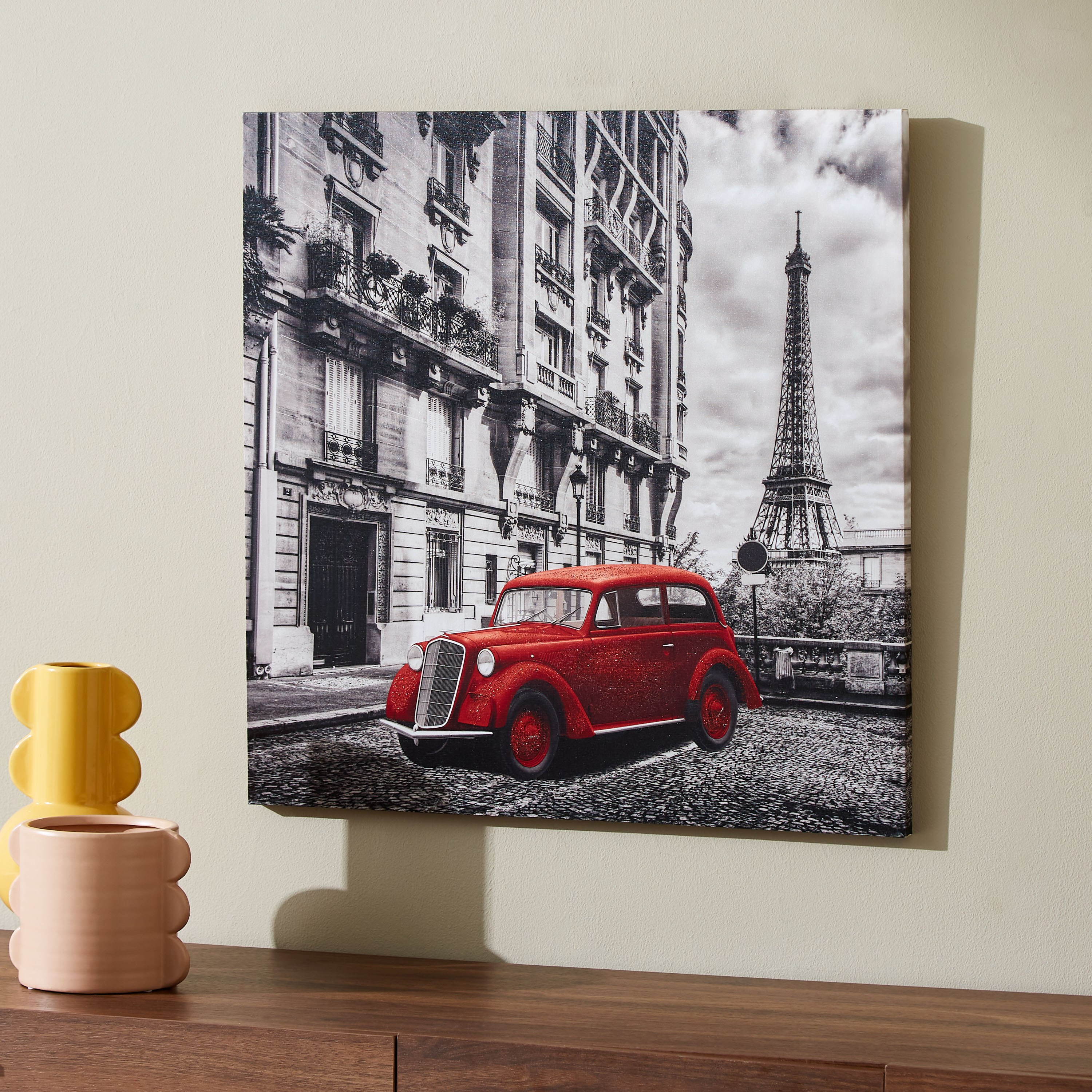 لوحة كانفاس بطبعات معتقة وجليتر من زيست - 60x60 سم-hbxhomeware-hbxdecorandfurnishings-image-2