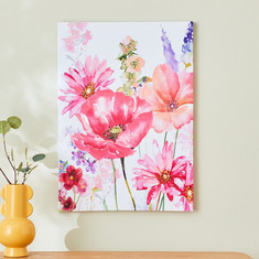 لوحة كانفاس بطبعات أزهار من زيست - 50x70 سم