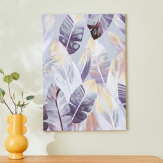 Zest Leaf with Gold Printed Canvas - 50x70 cm