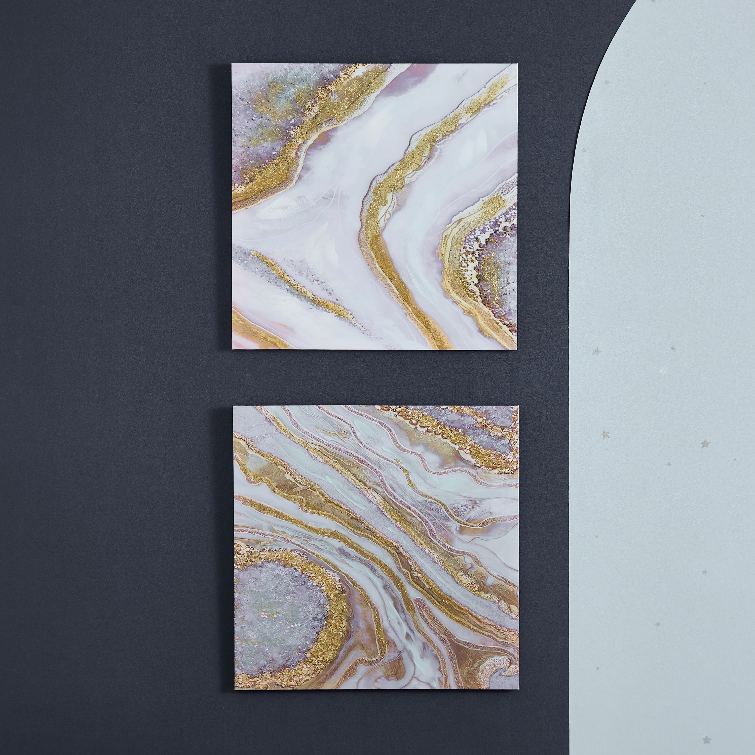 طقم لوحات كانفاس بطبعات تجريدية قطعتين من زيست - 60x60 سم-hbxhomeware-hbxdecorandfurnishings-image-1
