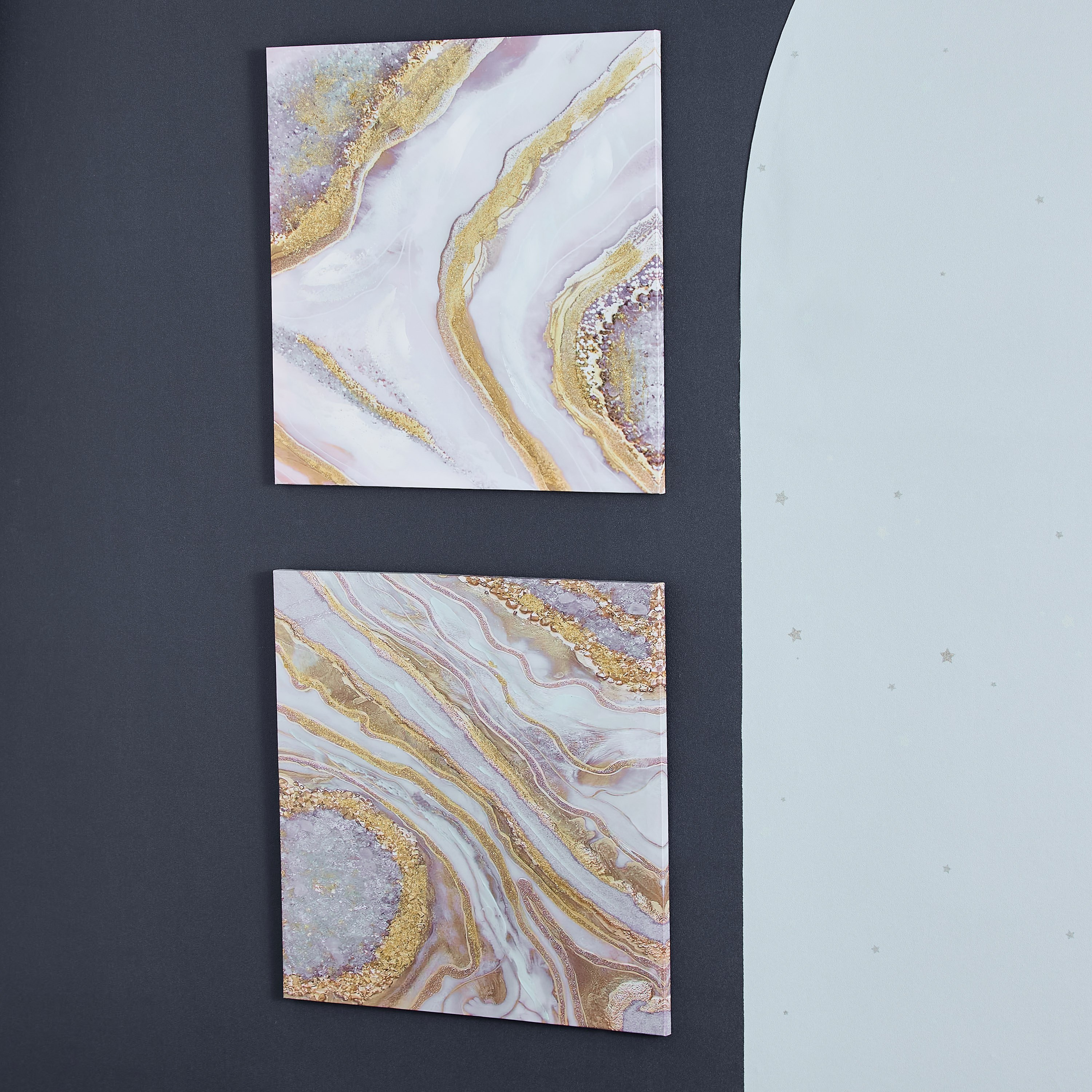 طقم لوحات كانفاس بطبعات تجريدية قطعتين من زيست - 60x60 سم-hbxhomeware-hbxdecorandfurnishings-image-2