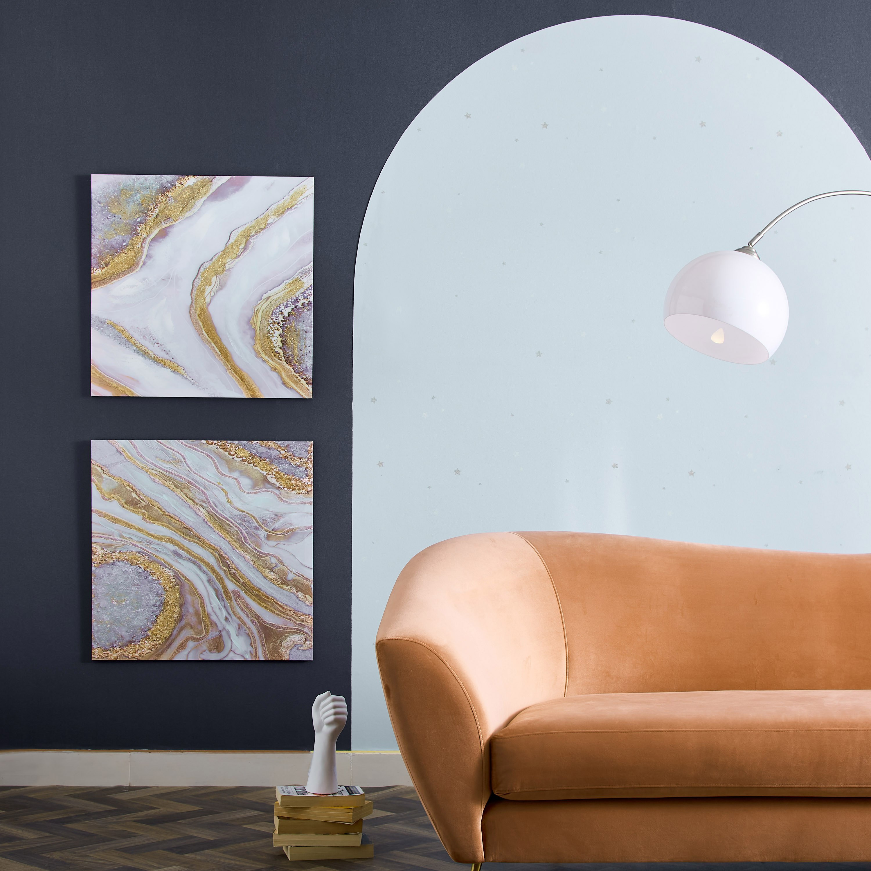 طقم لوحات كانفاس بطبعات تجريدية قطعتين من زيست - 60x60 سم-hbxhomeware-hbxdecorandfurnishings-image-4