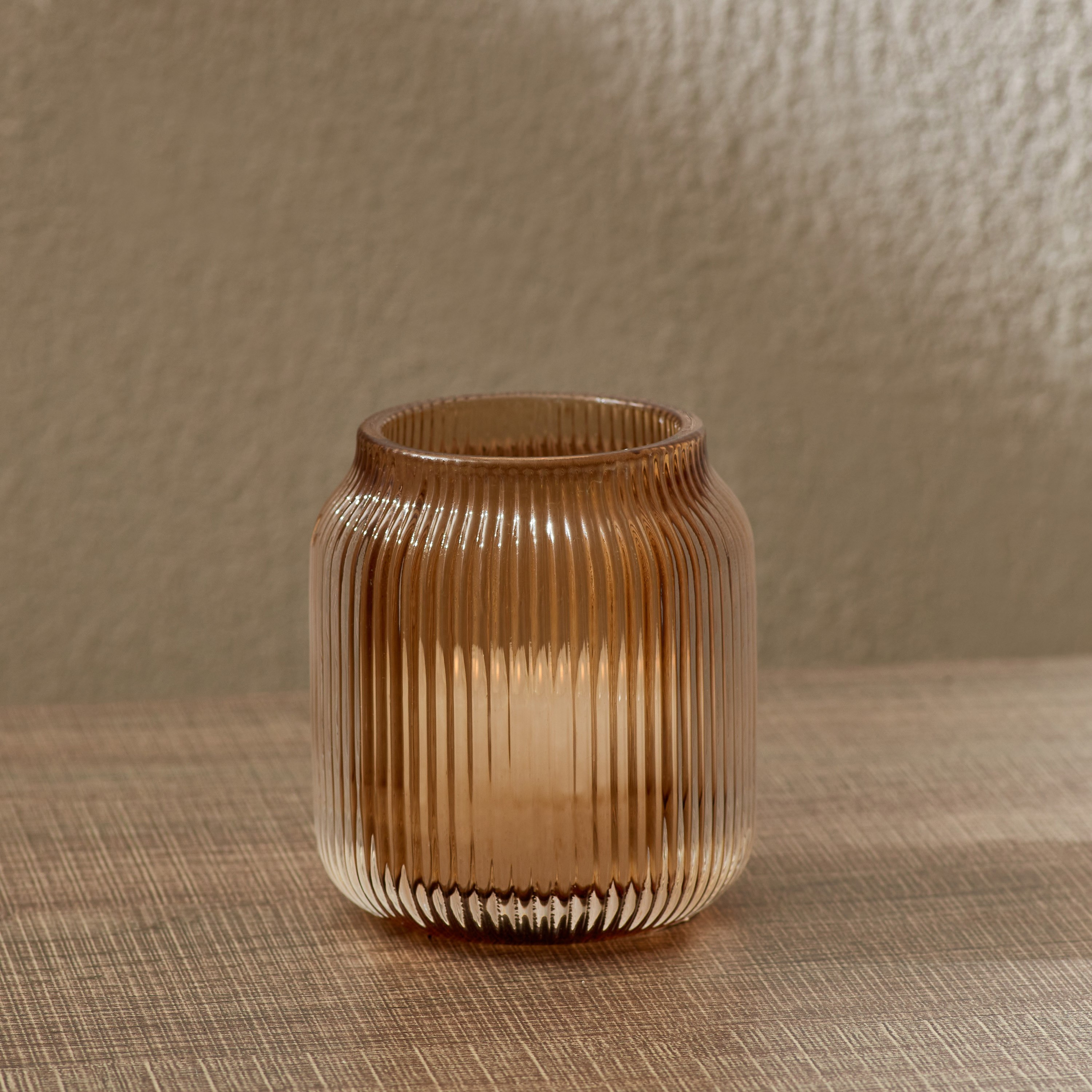 Auric Sprayed Ribbed Tealight Holder-hbxlivingroom-decorandaccessories-candleholders-image-1