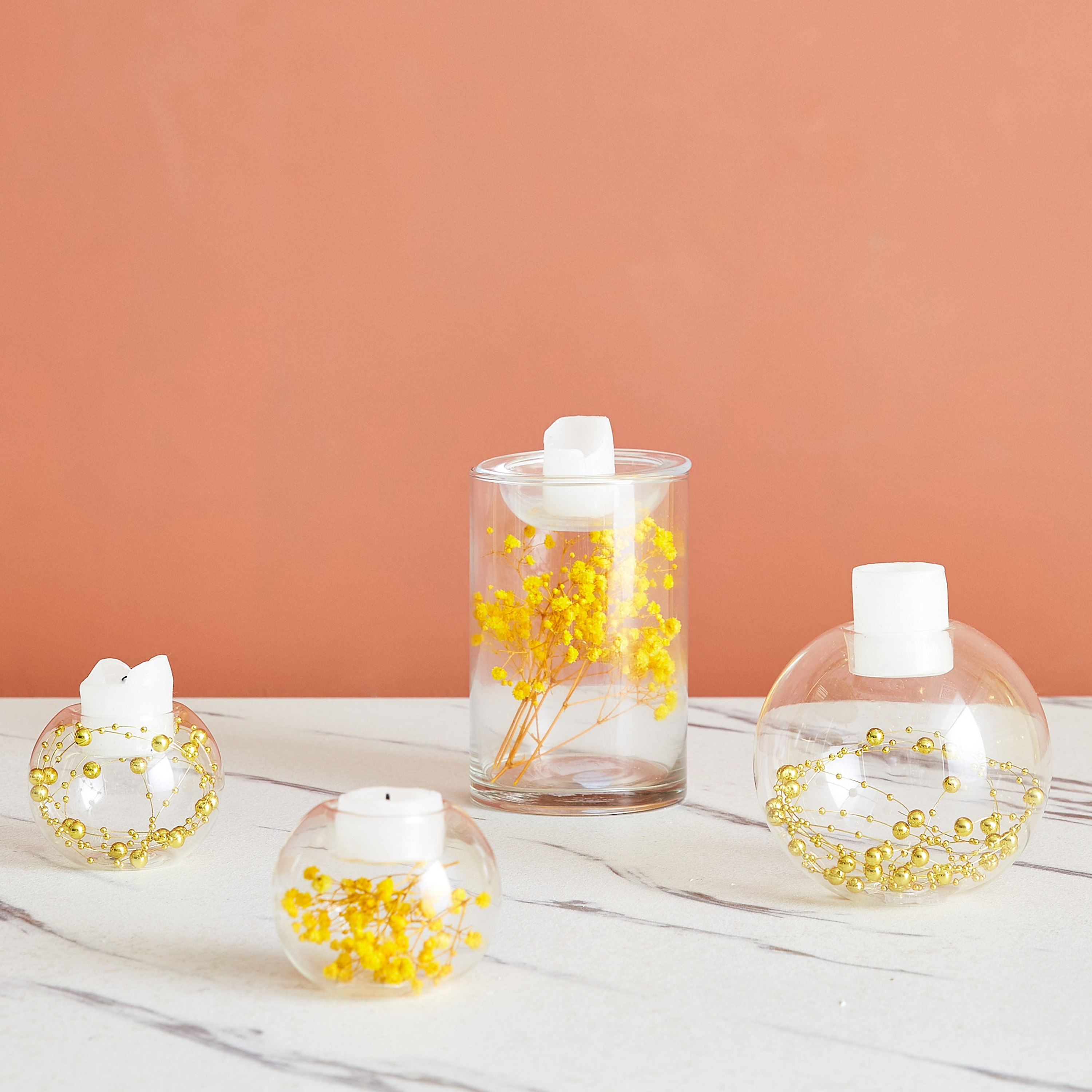 حامل شموع صغيرة زجاج شفاف مملوء بكرات من أوريك ديكو-hbxlivingroom-decorandaccessories-candleholders-image-4