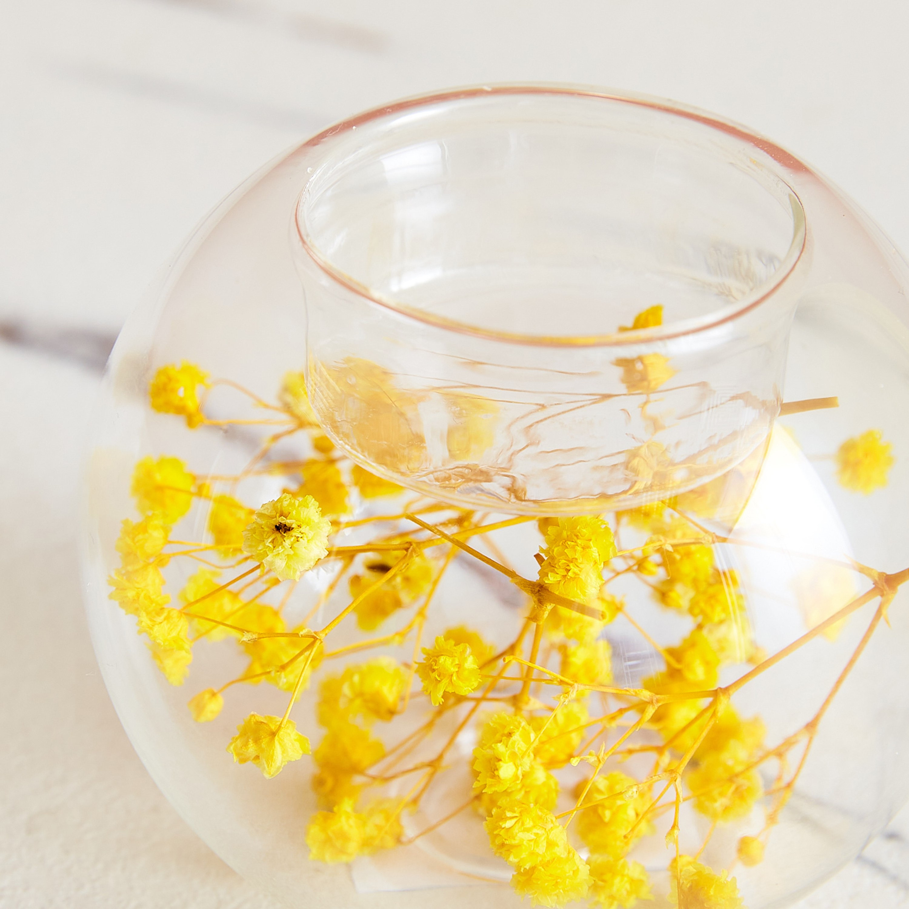 Auric Deco Dryflower Filled Clear Glass Tealight Candleholder-hbxlivingroom-decorandaccessories-candleholders-image-3