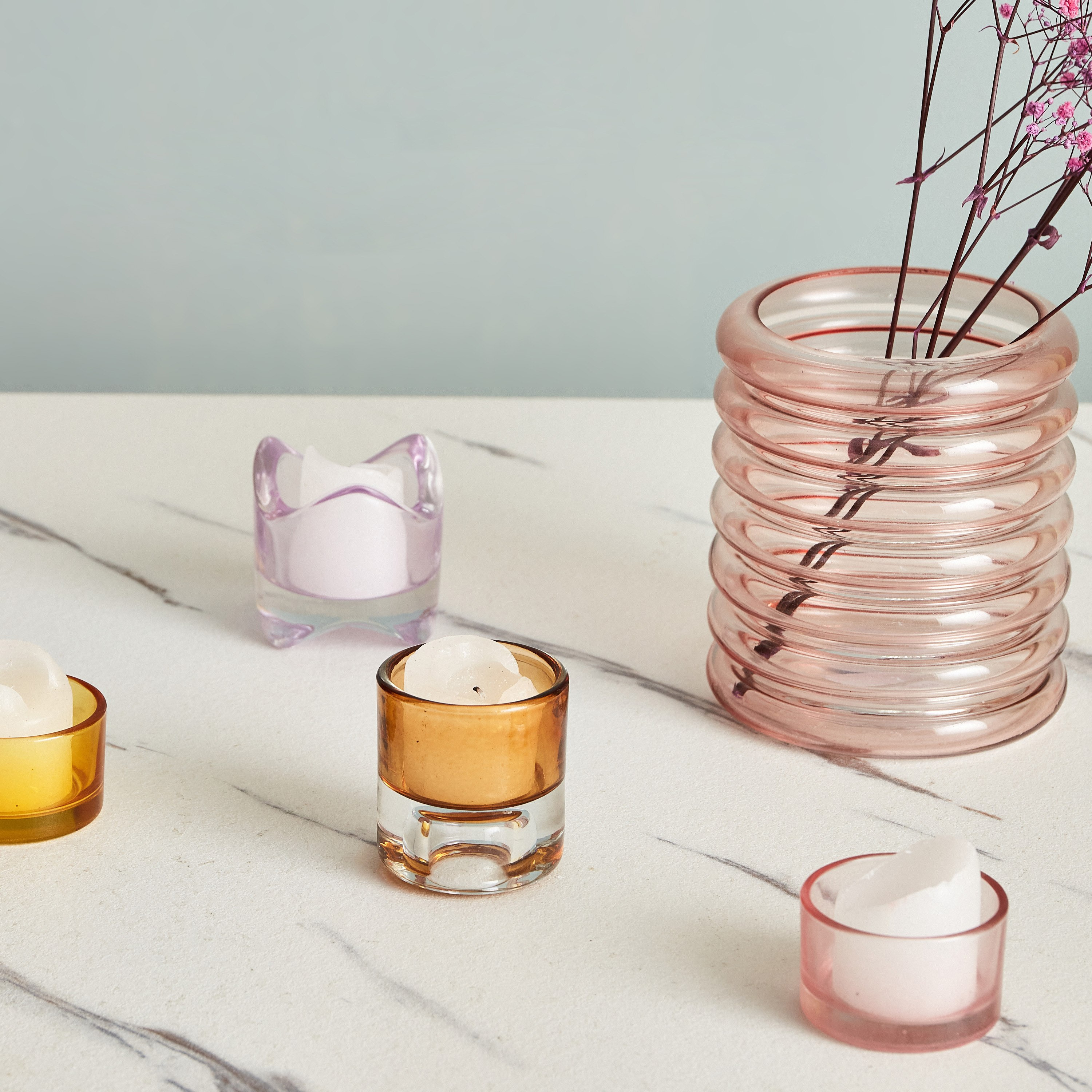 حامل شموع زجاجي مرشوش مزدوج من أوريك-hbxlivingroom-decorandaccessories-candleholders-image-5
