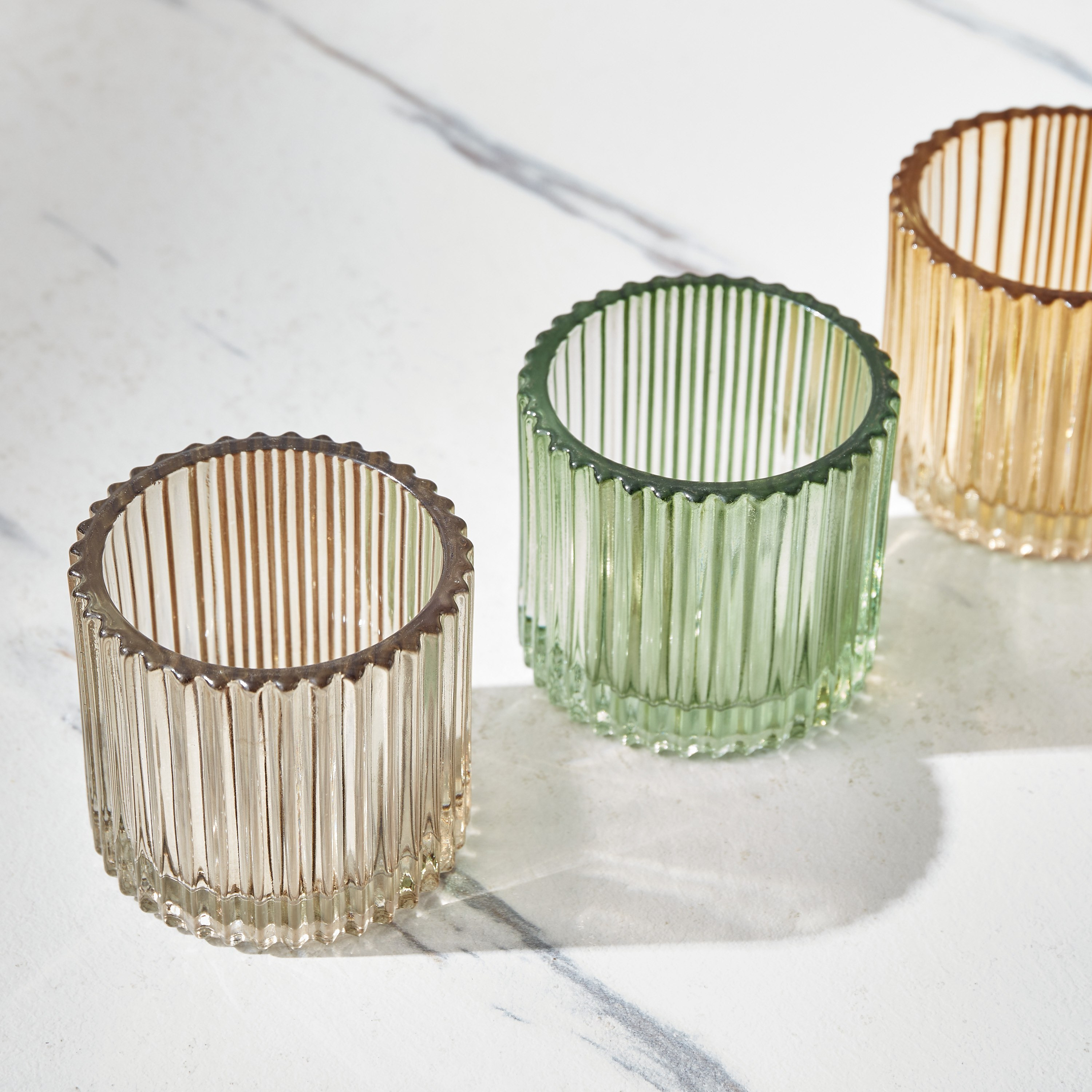 حامل شموع زجاجي مضلّع مرشوش من أوريك - طقم من 3 قطع-hbxlivingroom-decorandaccessories-candleholders-image-3