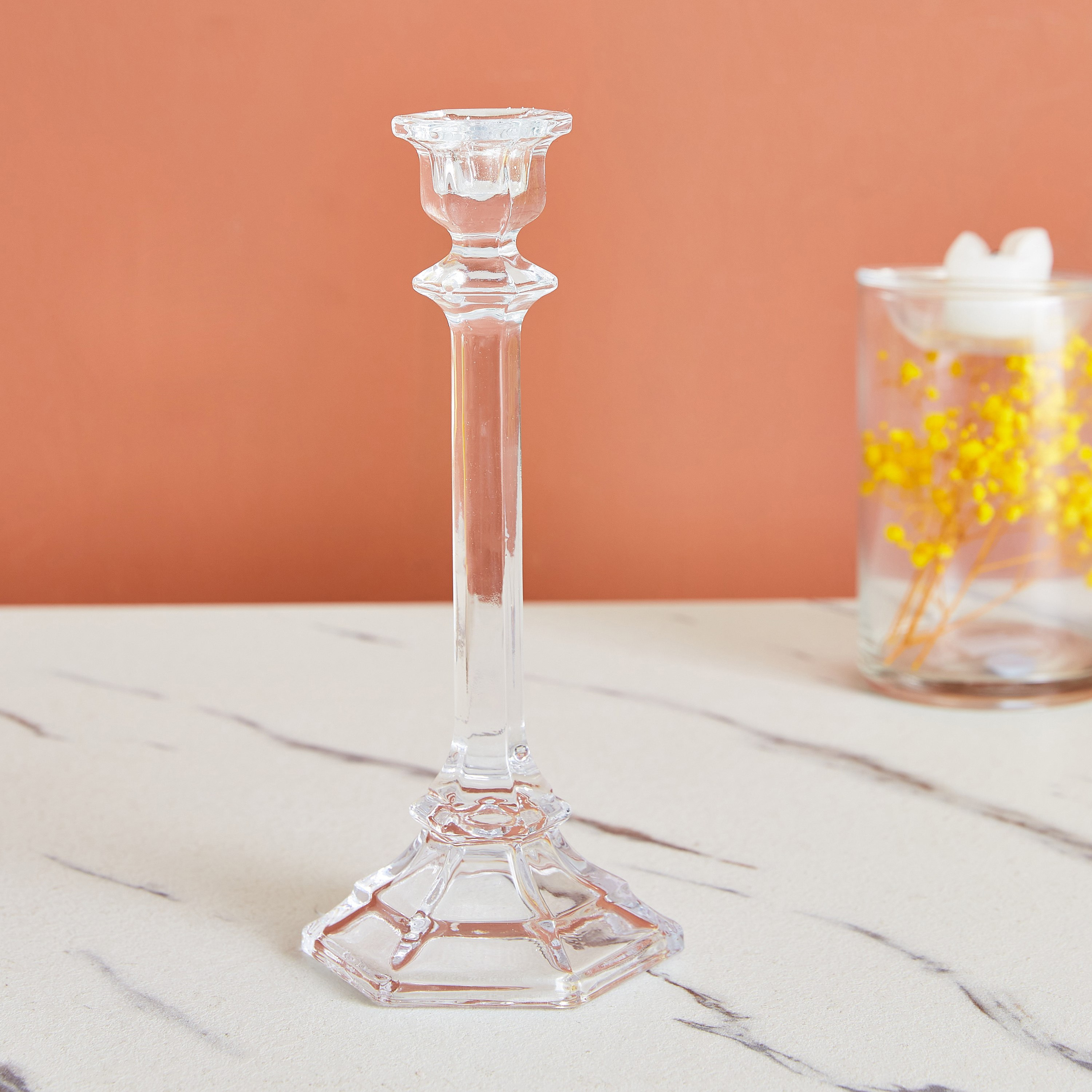 حامل شموع زجاجي مرشوش من أوريك-hbxlivingroom-decorandaccessories-candleholders-image-1