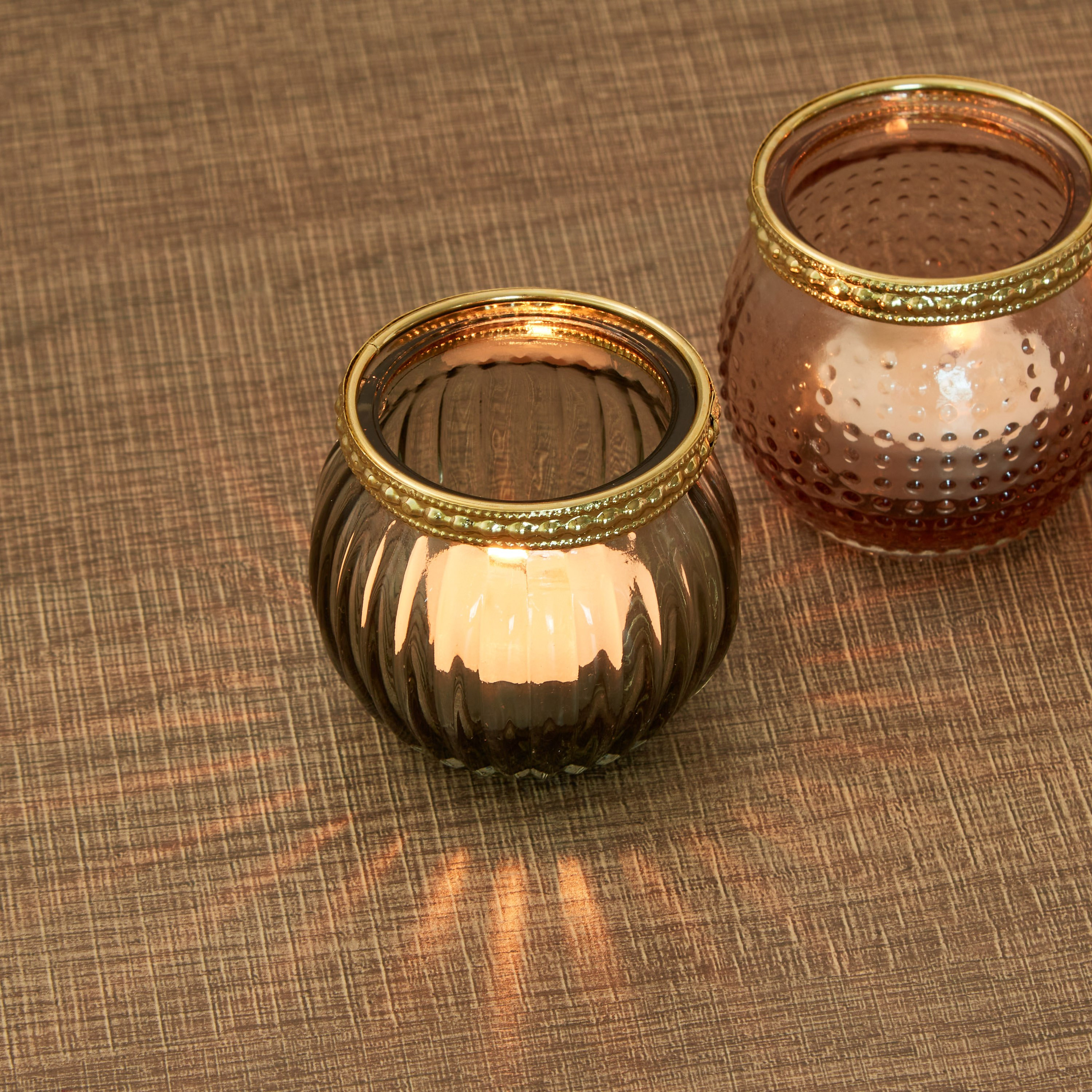 حاملات شموع من الزجاج والمعدن من أوريك ديكو - طقم من 5 قطع-hbxlivingroom-decorandaccessories-candleholders-image-4