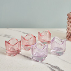 Auric Sprayed Glass Tealight Candleholder - Set of 5