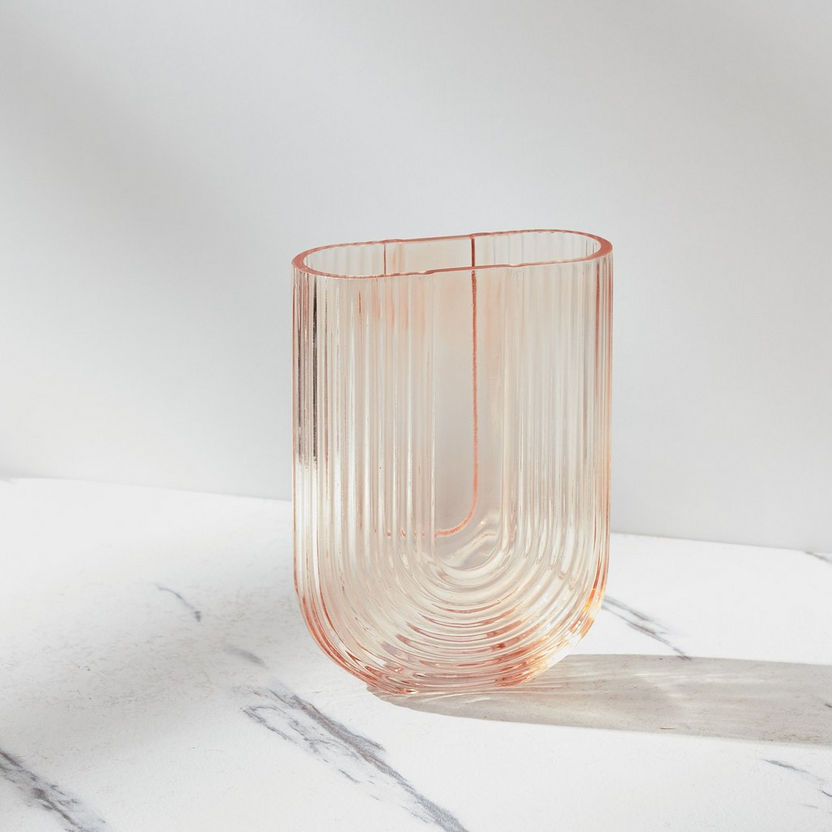Auric Ribbed Glass Vase-Vases-image-0