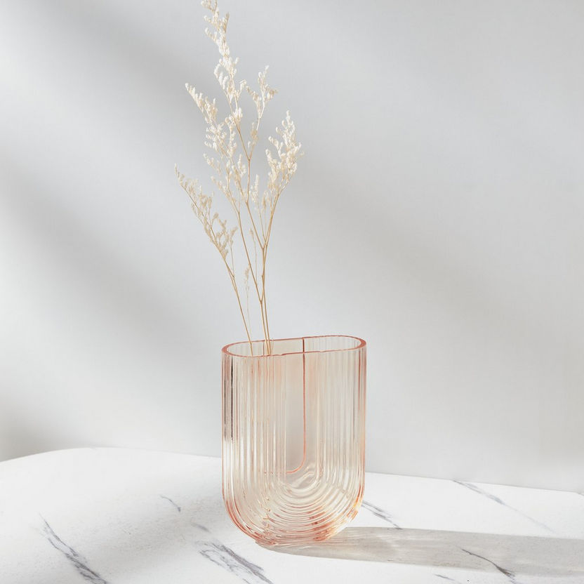 Auric Ribbed Glass Vase-Vases-image-1