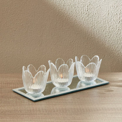 Auric Tealight Holder Gift Set with Tray