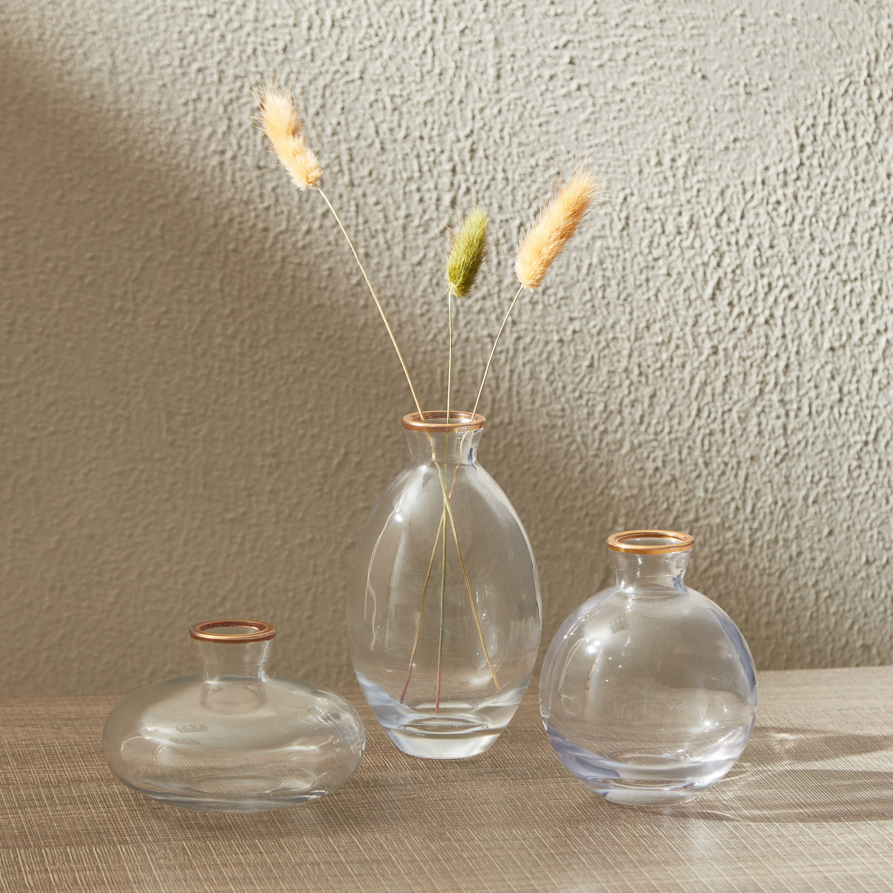 مزهرية زجاج شفافة من أوريك - طقم 3 قطع-hbxbedroom-decorandaccessories-vases-image-1