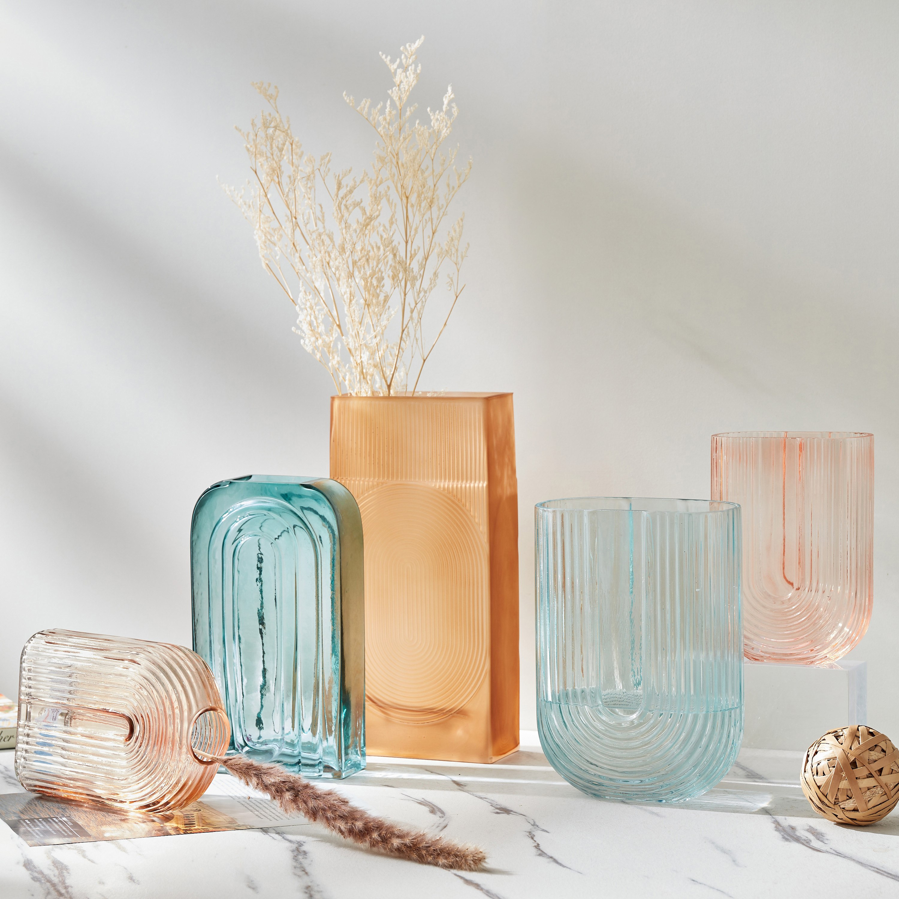 Auric Sprayed Square Ribbed Vase-hbxbedroom-decorandaccessories-vases-image-4