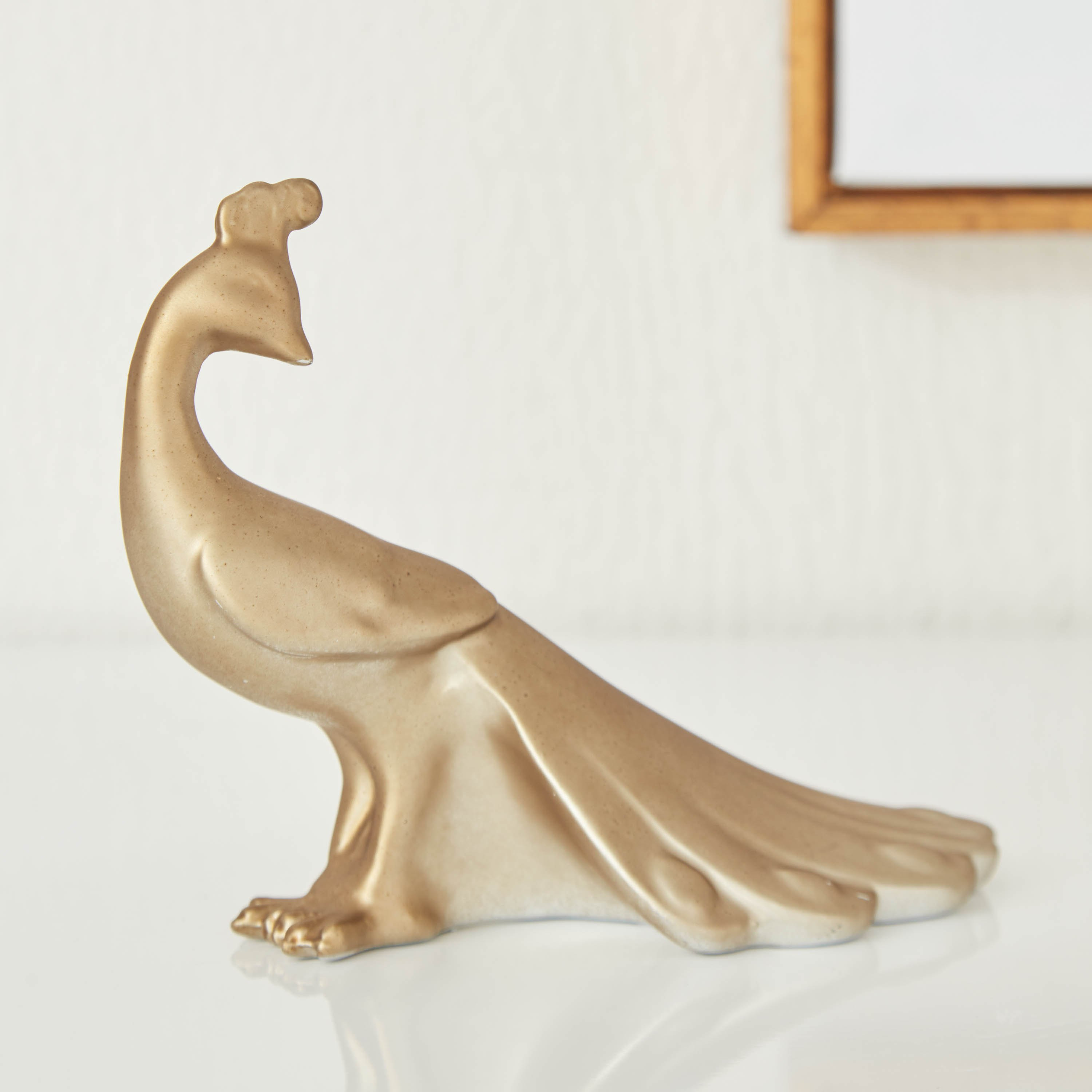 طاووس سيراميك من ميوز - 15x8x12 سم-hbxhomeware-homedecor-figurinesandornaments-image-1