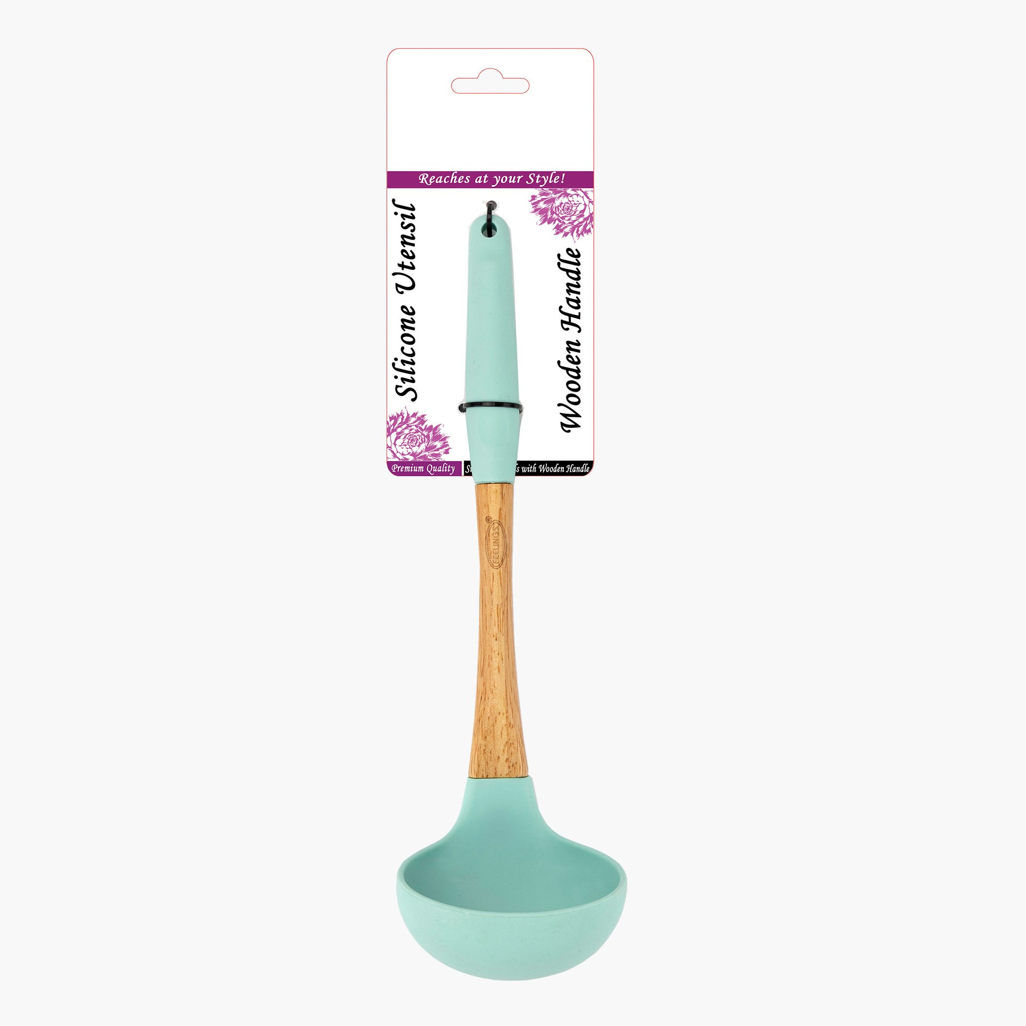 Amity Silicone Soup Ladle with Wooden Handle - 28.5x8.8x10 cm-hbxhomeware-hbxkitchen-image-2