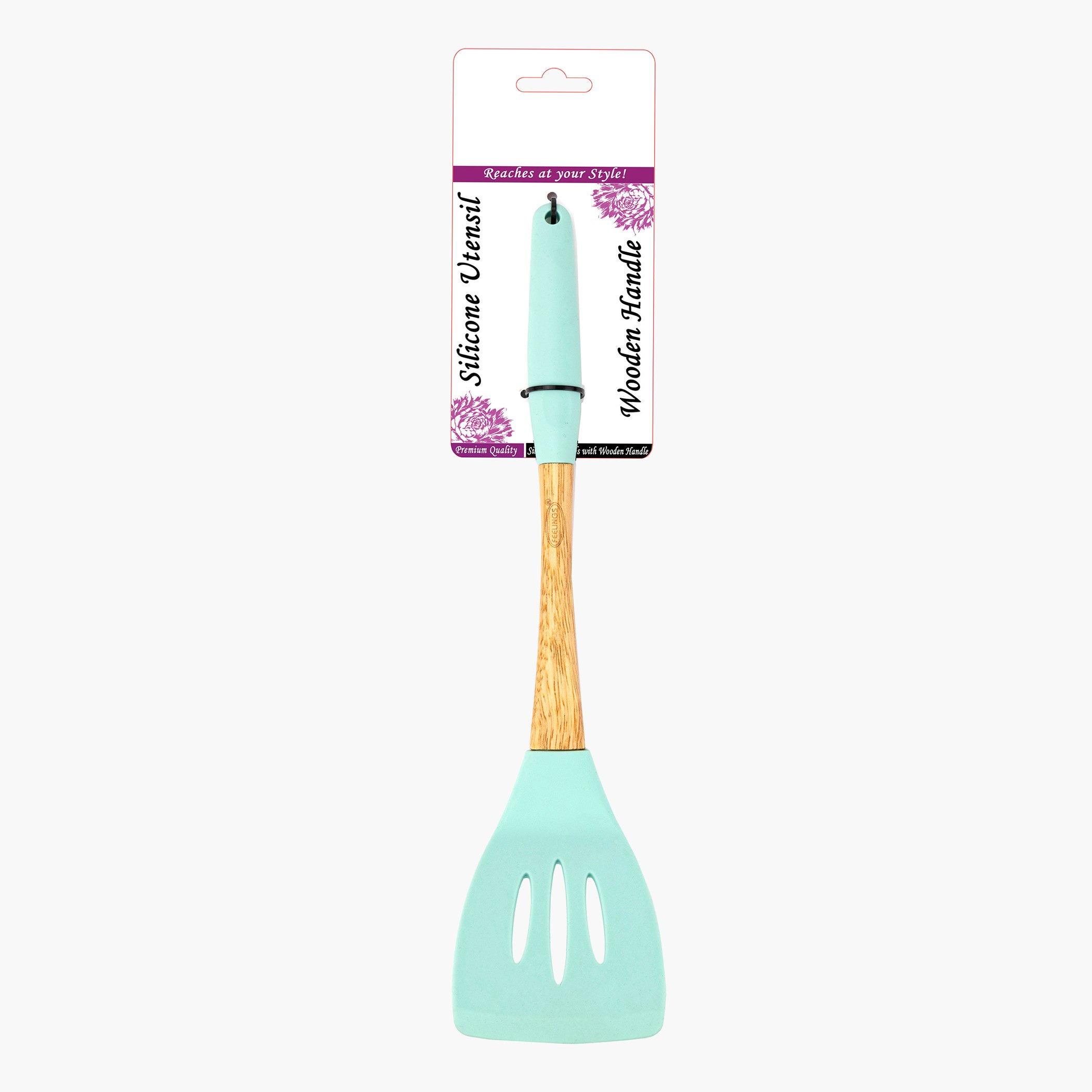 Amity Silicone Slotted Turner with Wooden Handle - 33x8x6 cm-hbxhomeware-hbxkitchen-image-2