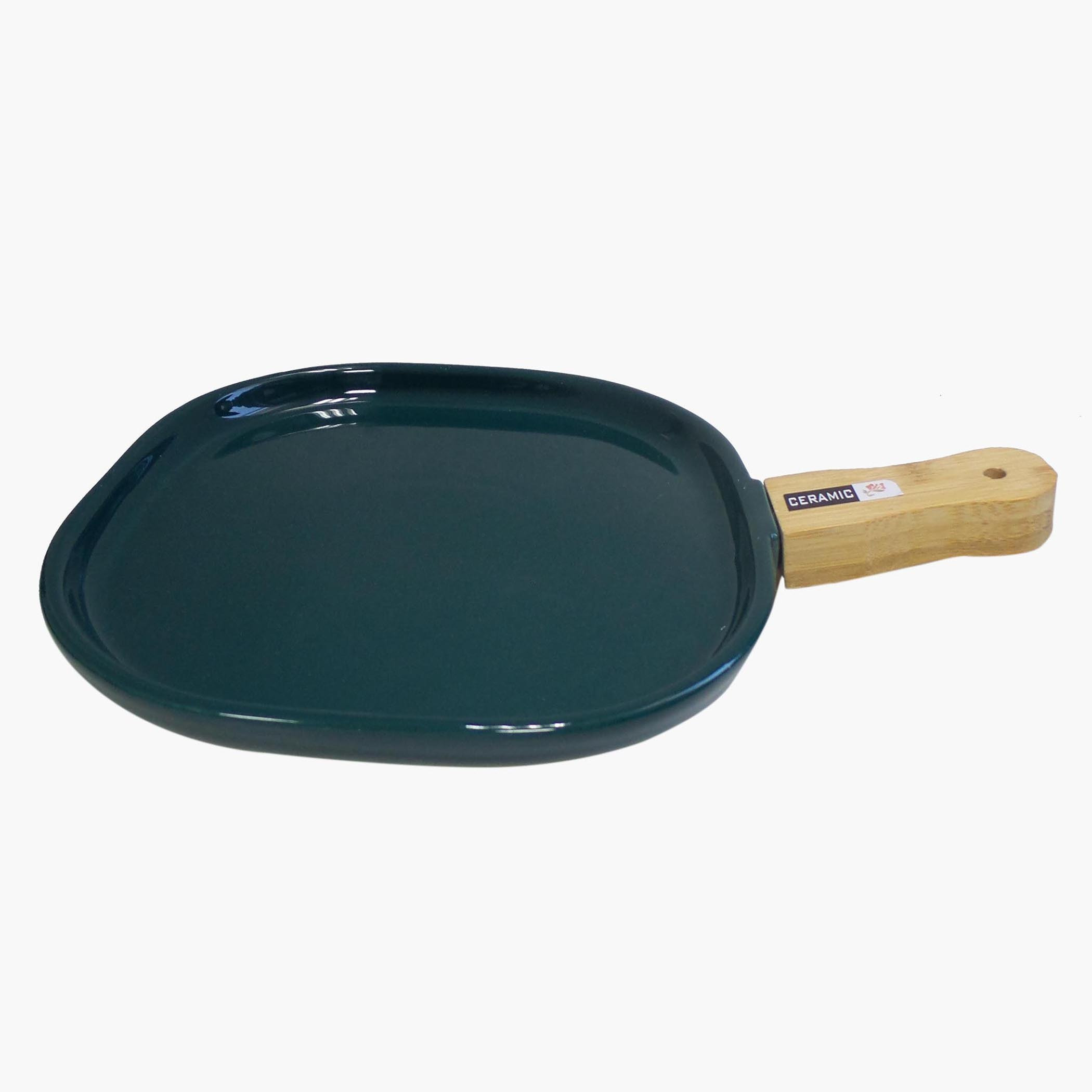 صحن سيراميك بمقبض خيزران من آميتي - 34x23.5x4.5 سم-hbxdecorandfurnishings-tabletop-serveware-image-2